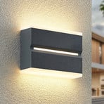 Prios Itarion LED outdoor wall lamp, opal white lampshade