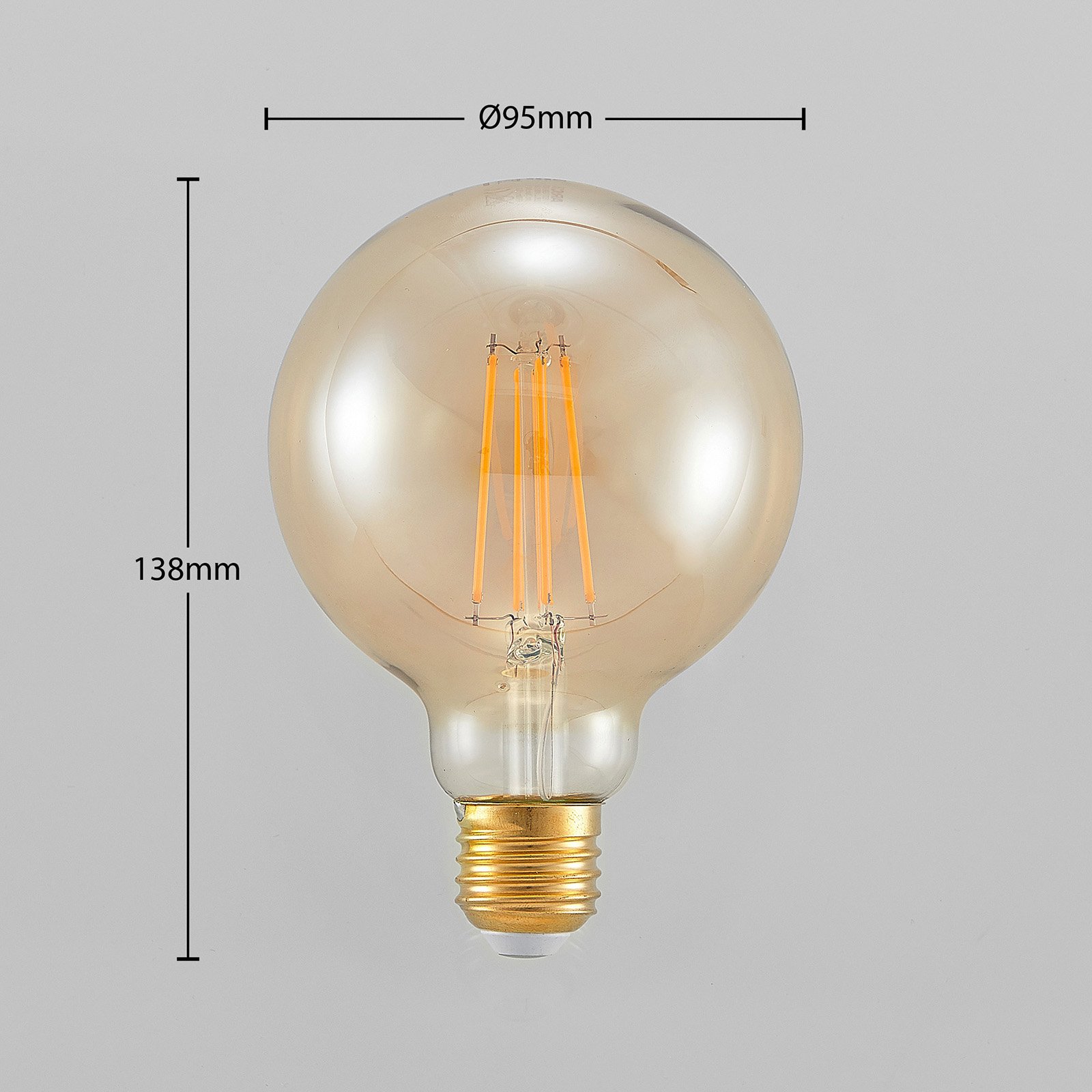 Lichtbron LED 6,5W (650lm) 2500K Amber G95 3-Step-Dim E27 - Arcchio