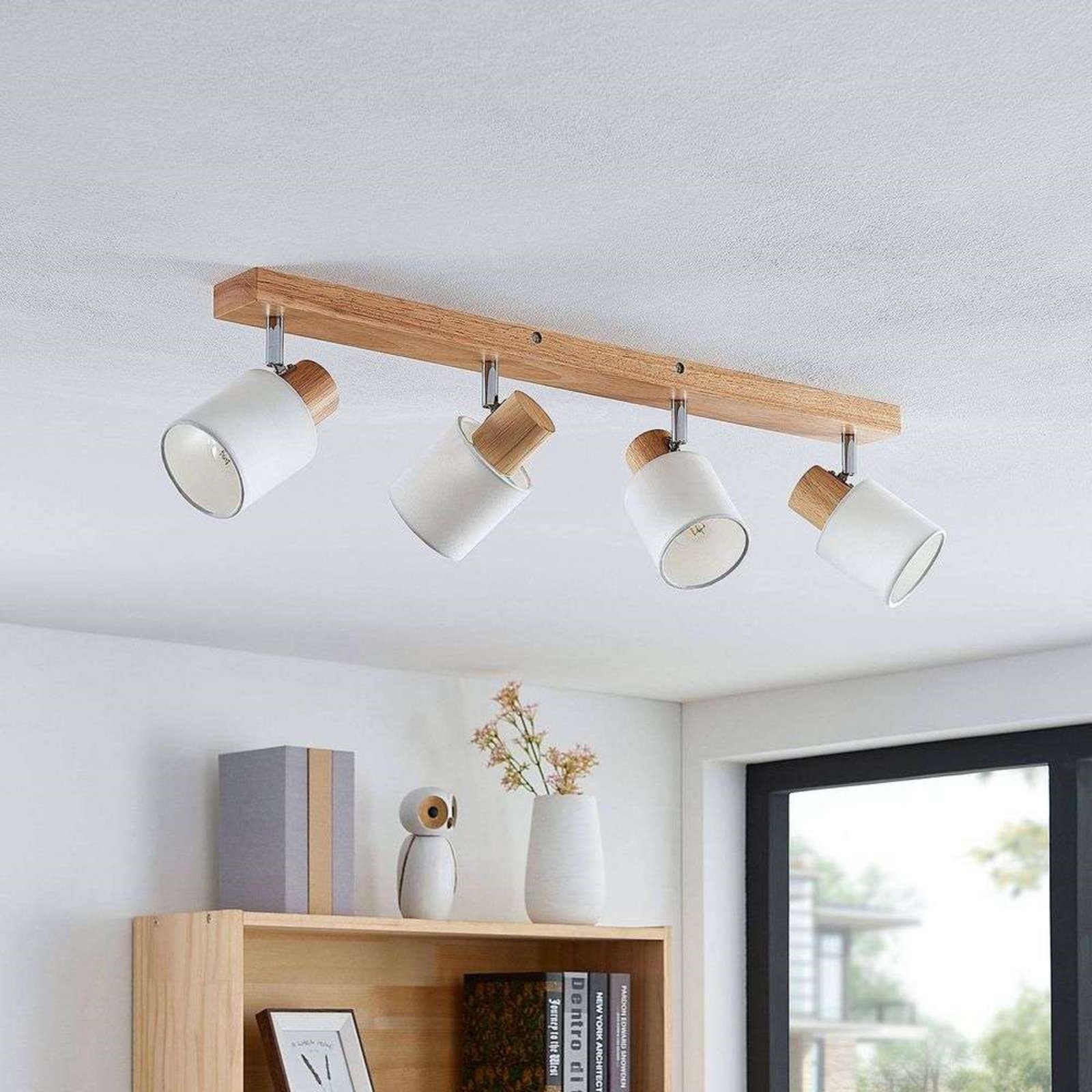 Wanessa 4 Plafond Wood/White - Lindby