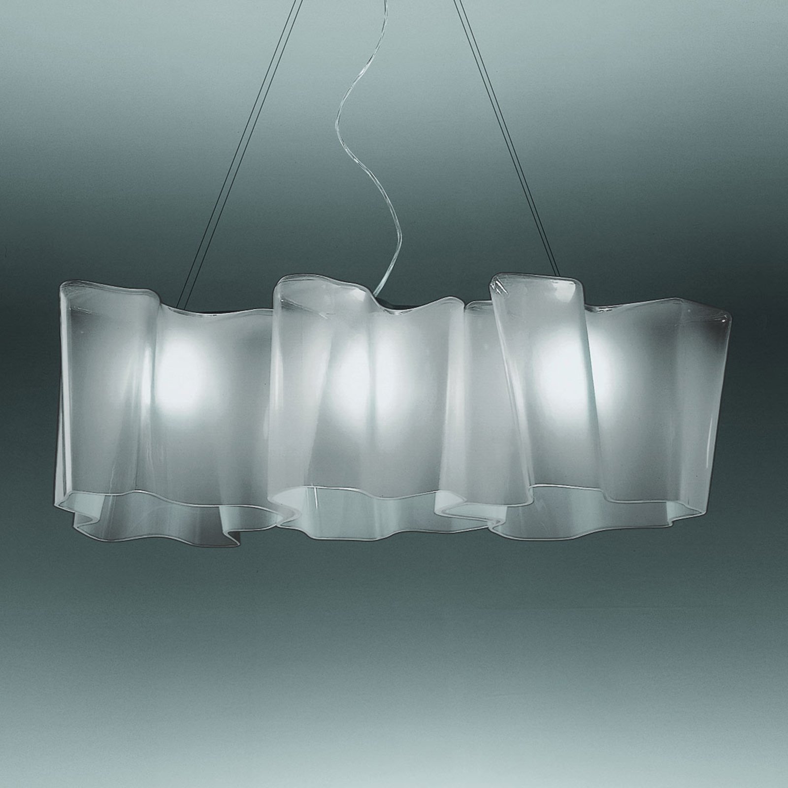 Artemide Logico candeeiro de suspensão 3fl comprimento 100 cm cinzento