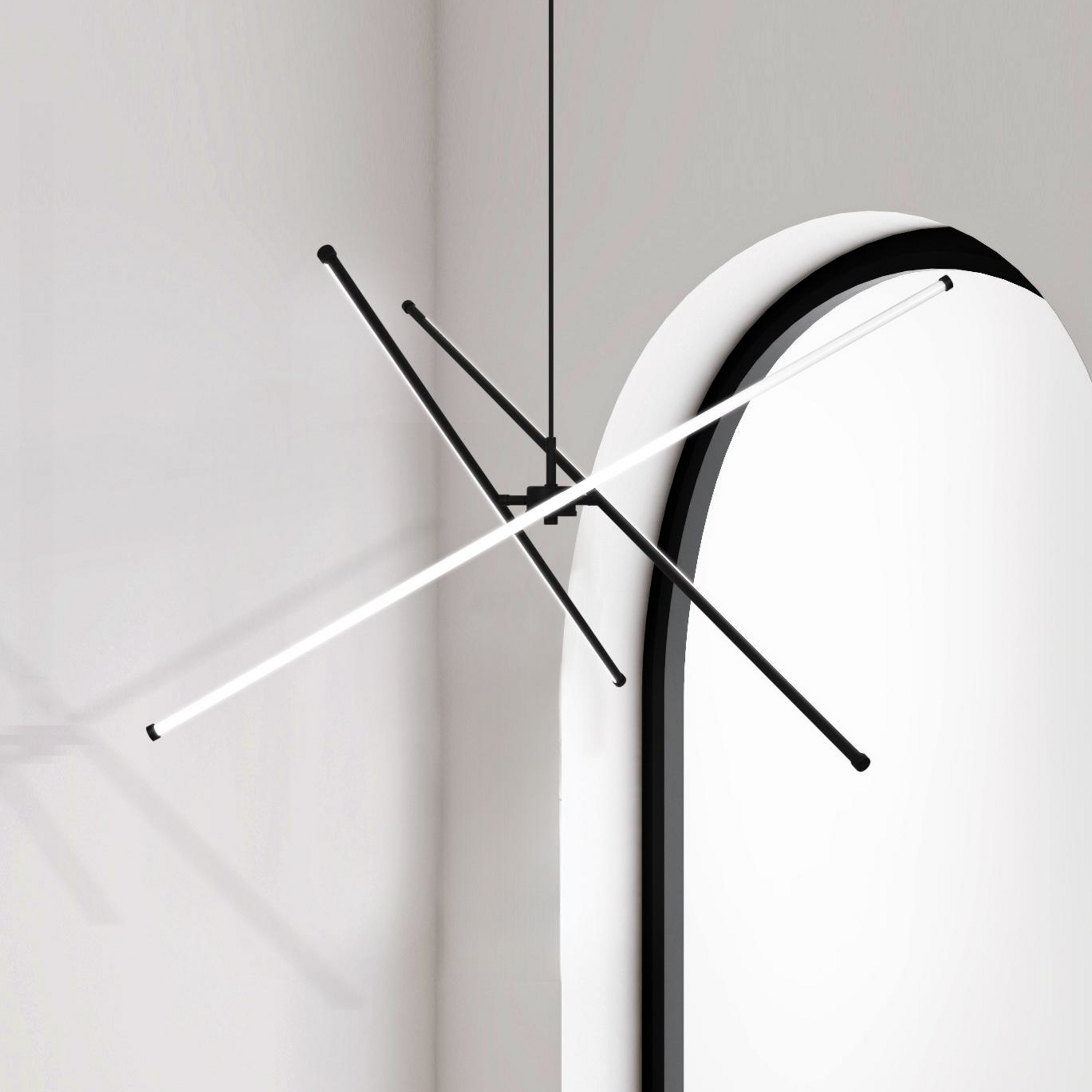LED-riippvalgustid Sandy, pikkus 90 cm, must, metall