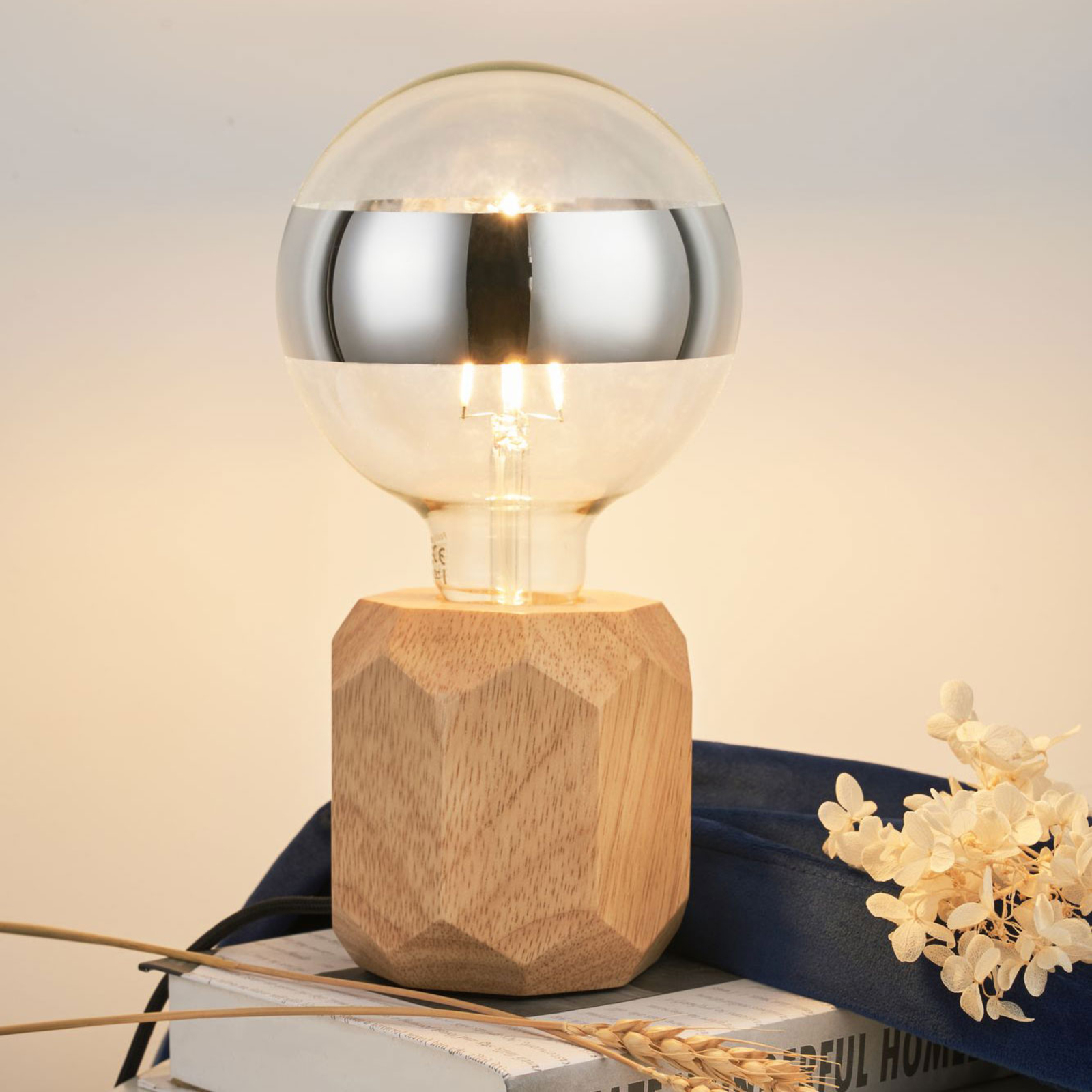 Pauleen Woody Sparkle lampa stołowa jasne drewno