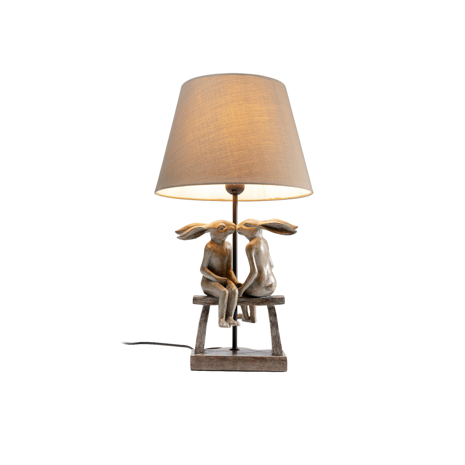 KARE Animal Bunny Love bordlampe, brun, højde 53 cm