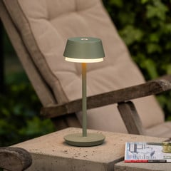LED-es újratölthető asztali lámpa Lyon, zöld/szürke, IP54,
