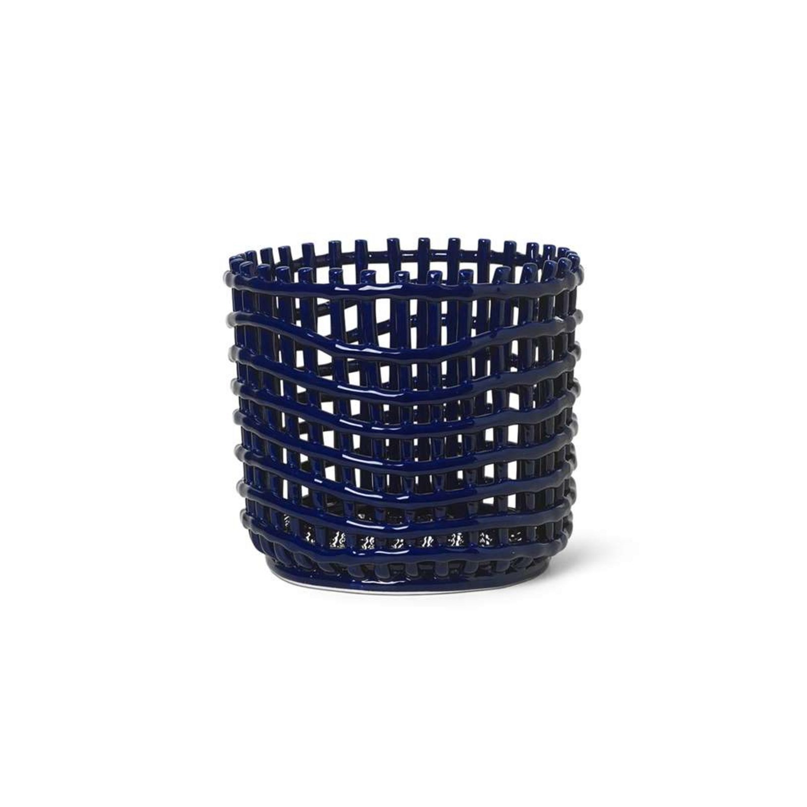 Ceramic Basket Large Blue - ferm LIVING