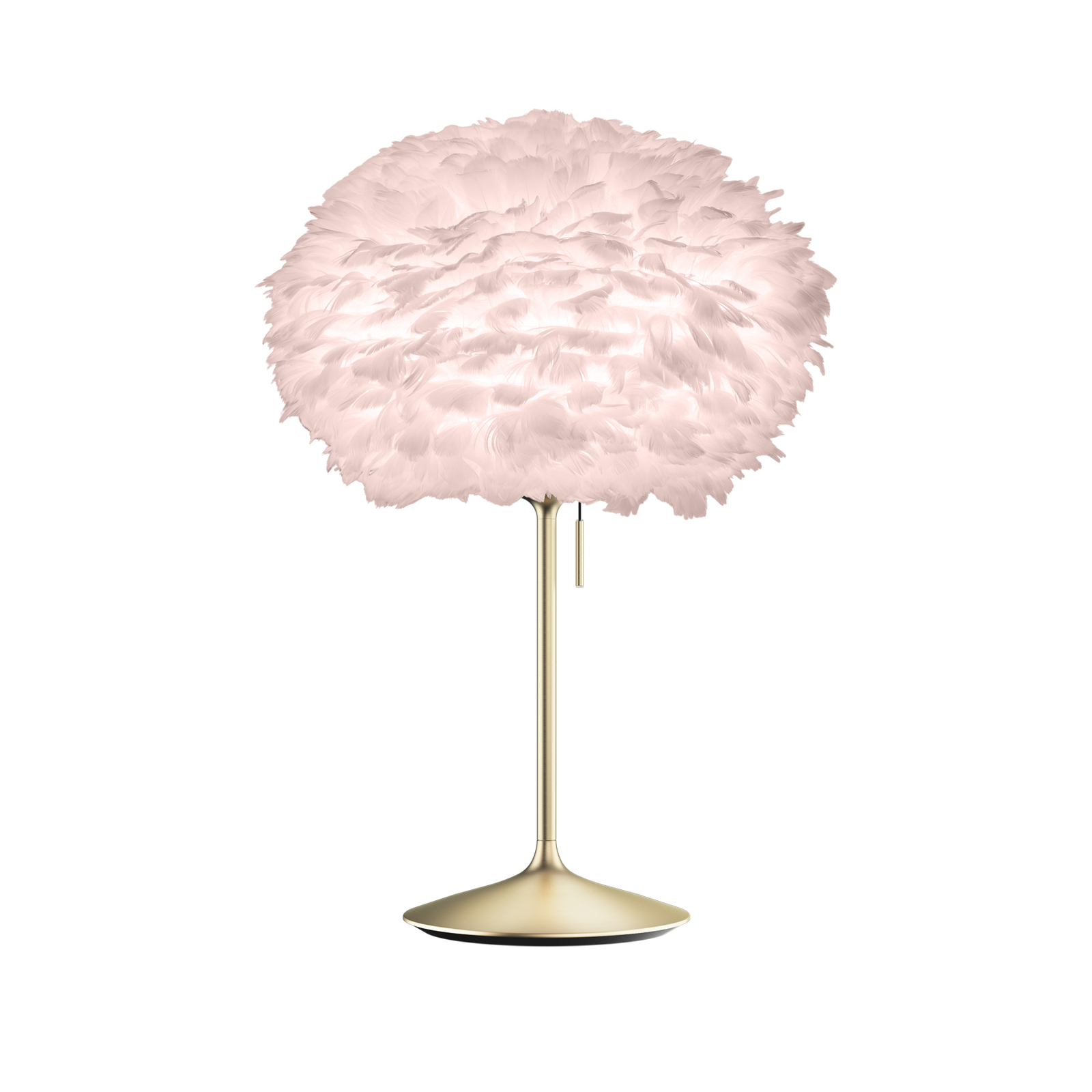 UMAGE Eos medium lámpara de mesa rosa/latón cepillado