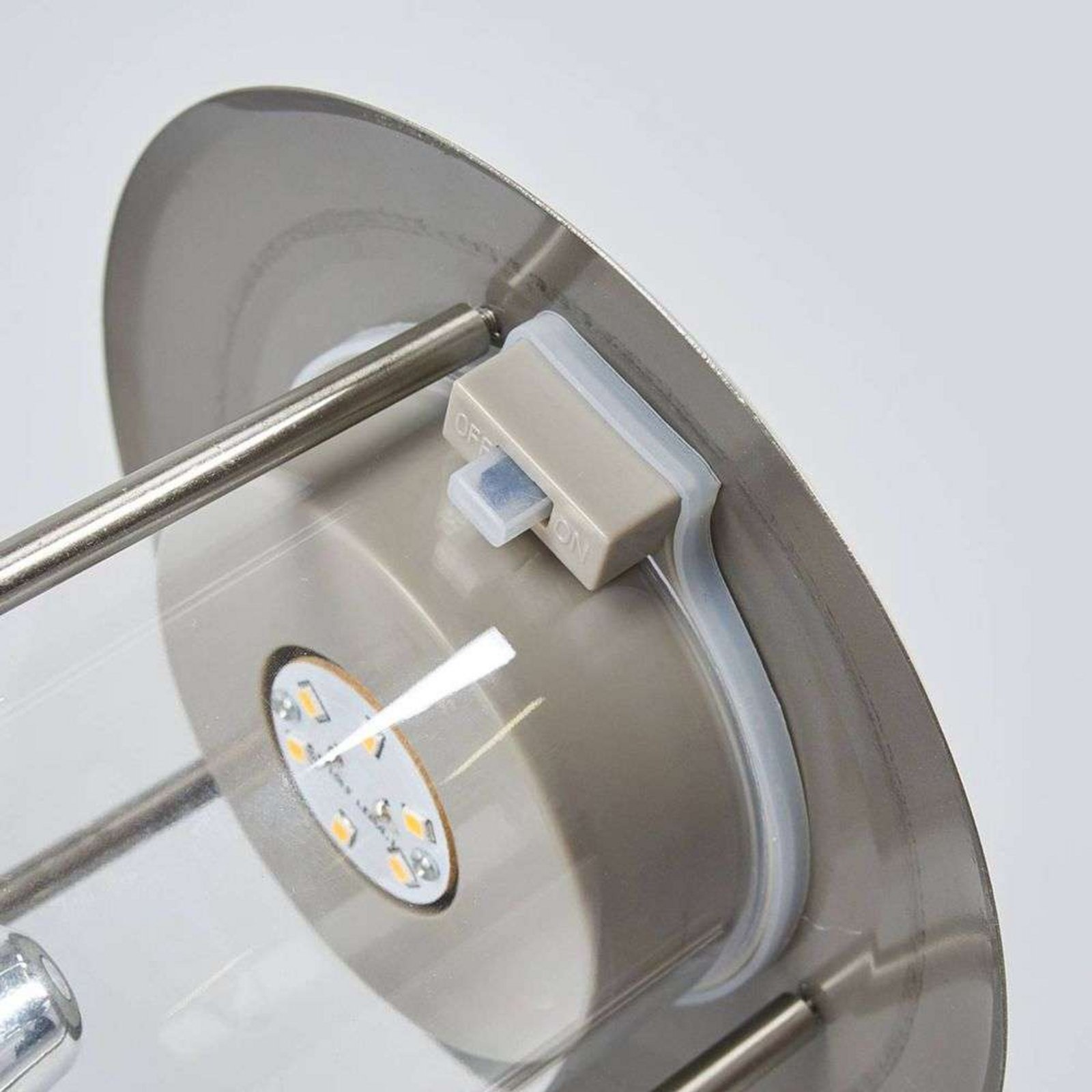 Sumaya LED Lámpara Solar Aplique de Pared Stainless Steel/Clear - Lindby