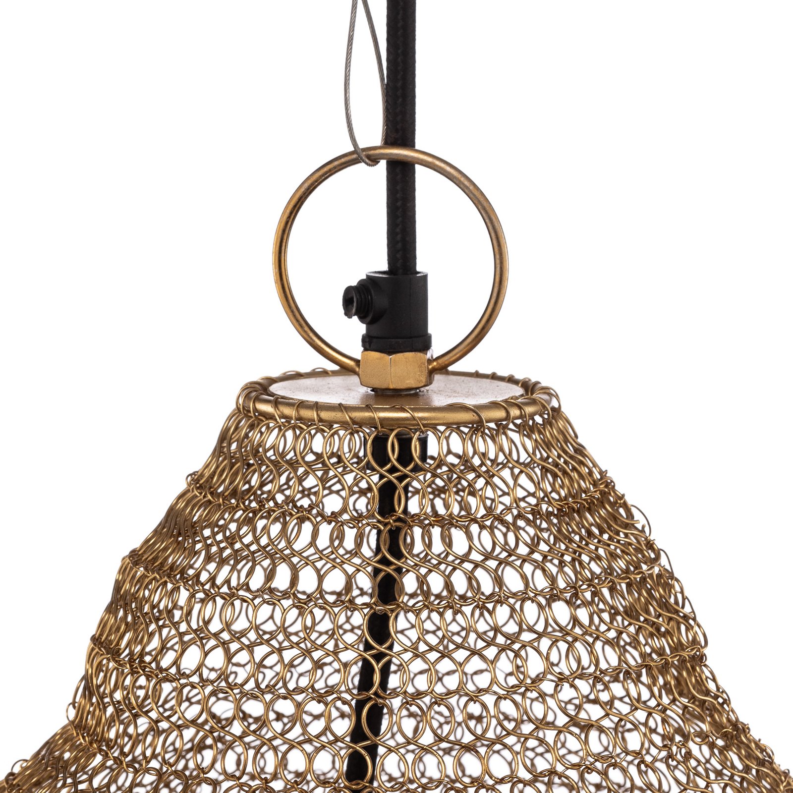 Lindby hanglamp Kaviya, Ø 40 cm, goudkleurig, ijzer, E27