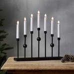 Candelabra Gustav, black metal height 37 cm 7-bulb