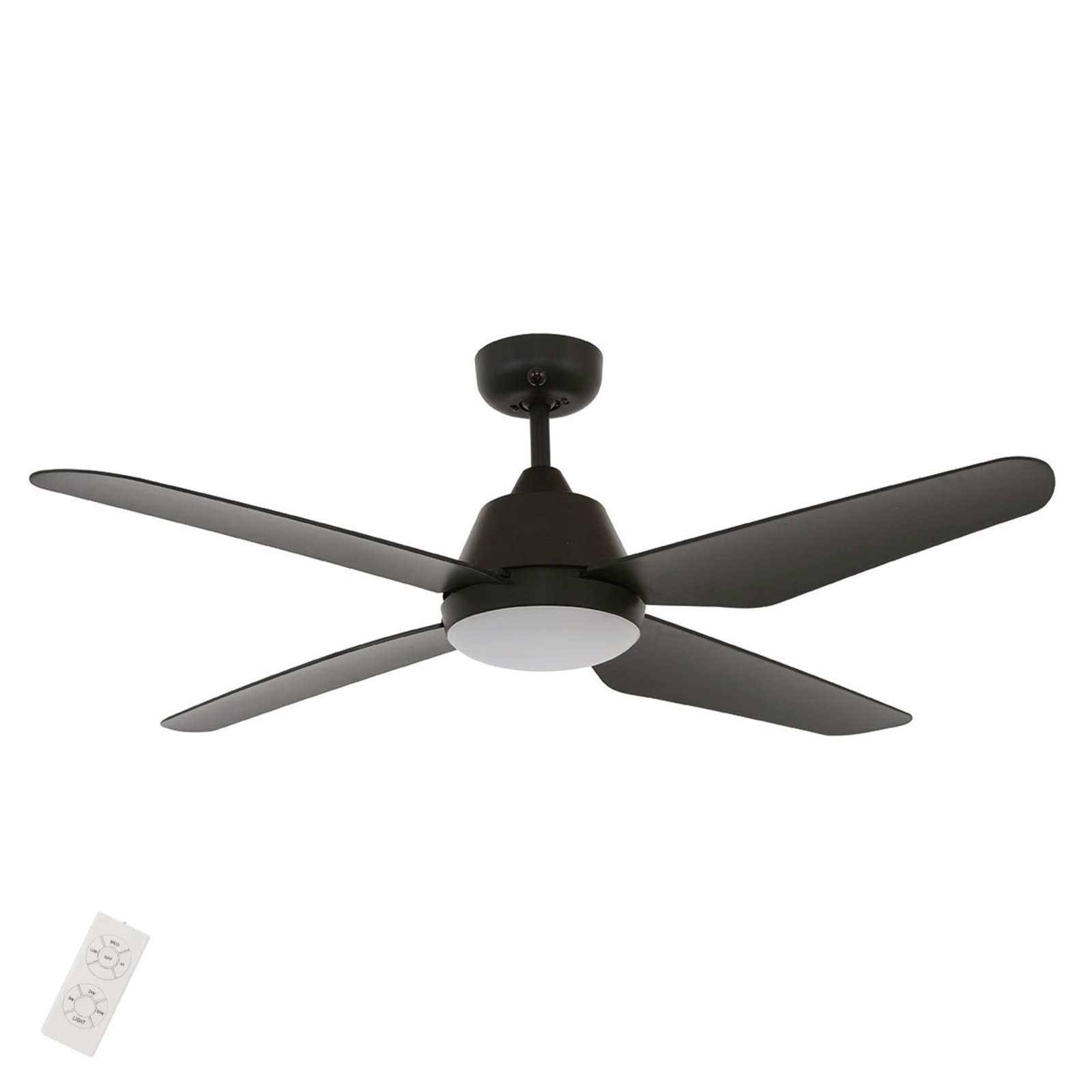 Aria ceiling fan with LED light, black