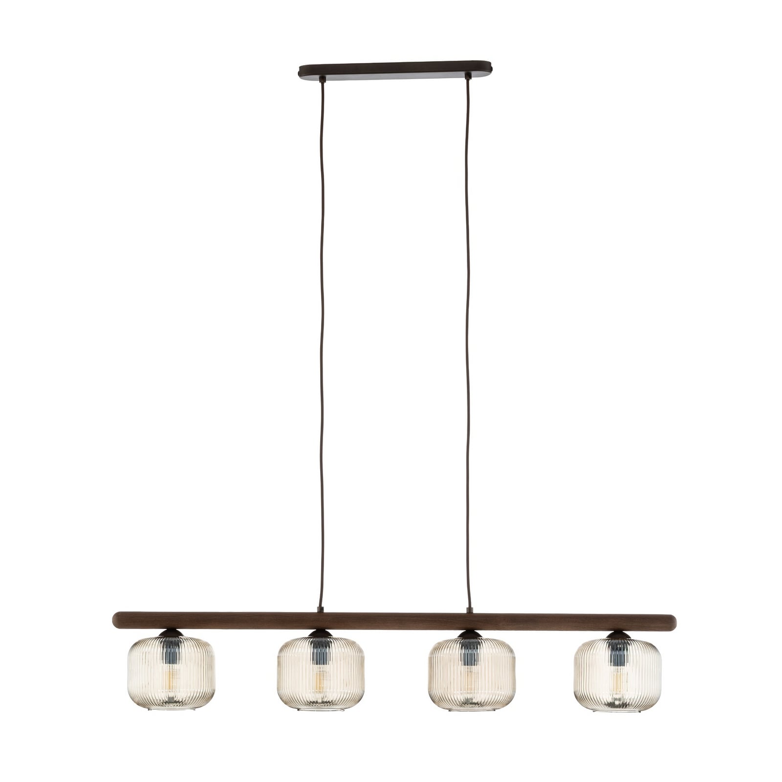 Suspension Salvia, marron/cognac, verre, longueur 95 cm, E14