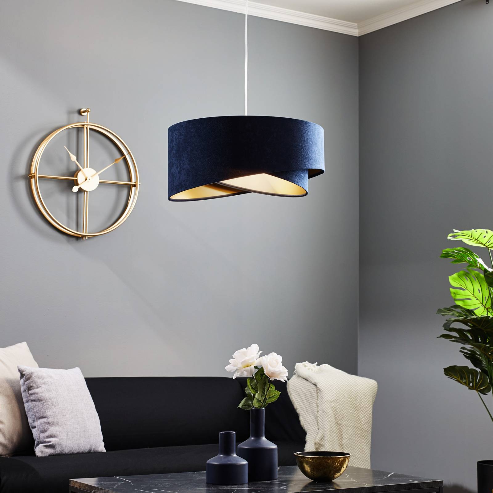Zdjęcia - Żyrandol / lampa Maco Design Lampa wisząca Vivien, dwukolorowa, niebiesko-złota