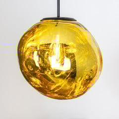 Lampada a sospensione Canopus, colore oro, Ø 36 cm, vetro, E27