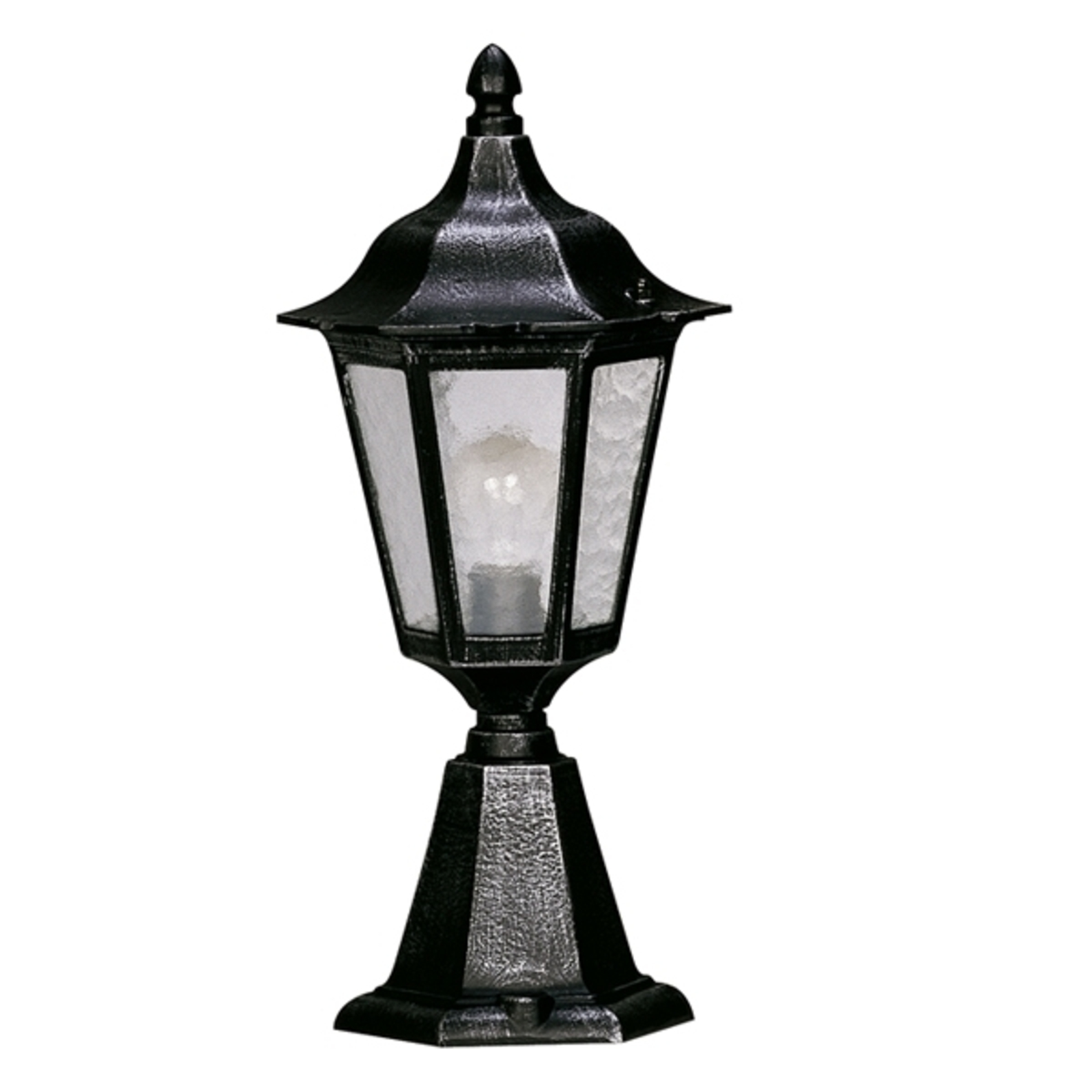 Лампа за пиедестал 541, катедрално стъкло, черно-сребърна