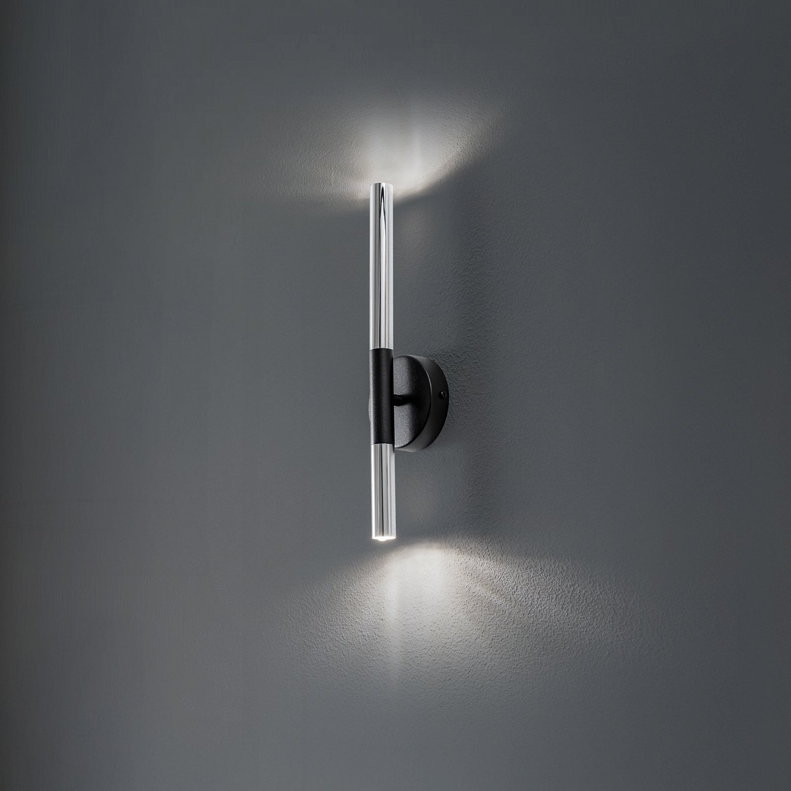 Seinavalgusti Sopel Lux, 2-leekiline, must/hõbedane, kõrgus 38 cm