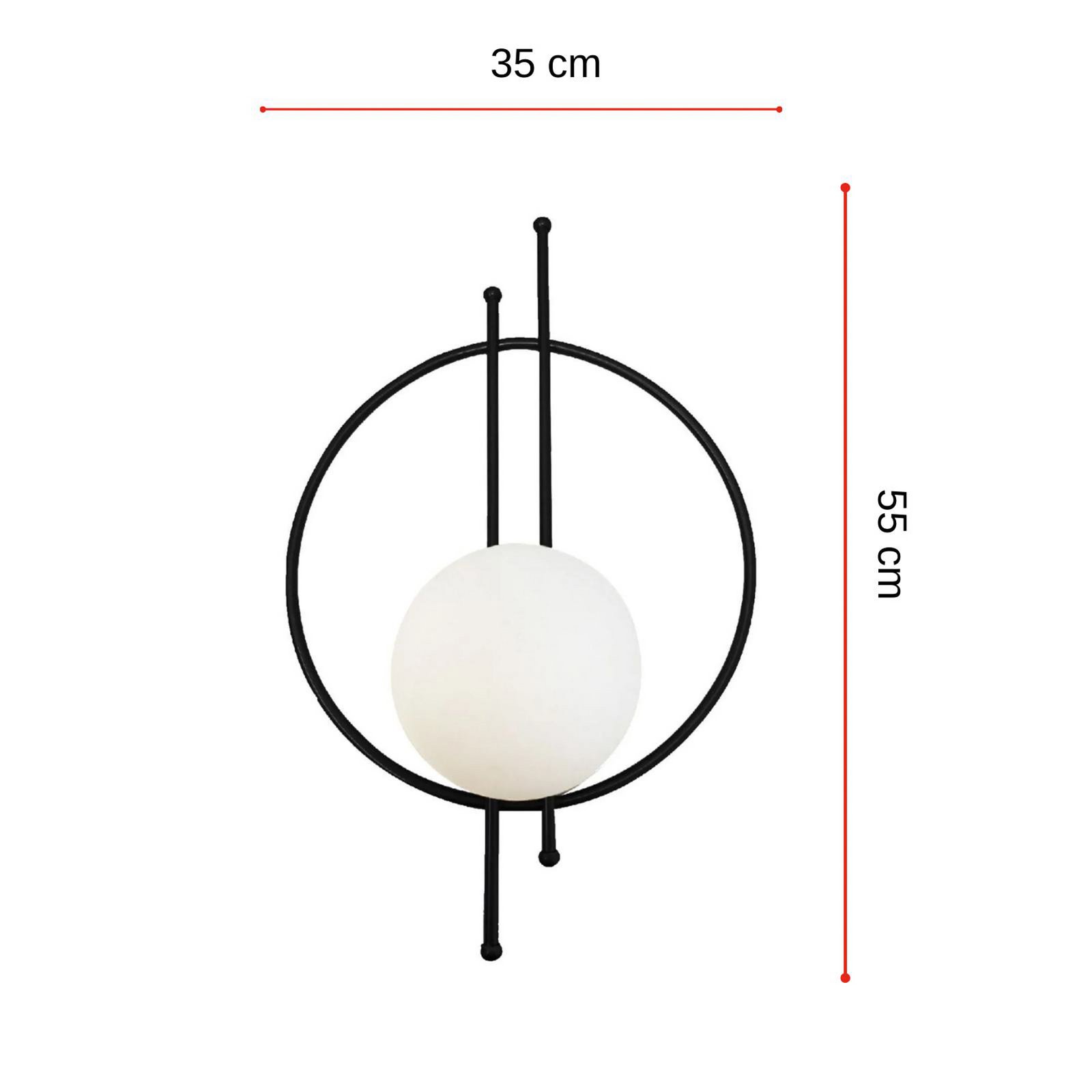 Vintoise vägglampa, svart, glas/metall, höjd 55 cm Vintoise vägglampa, svart, glas/metall, höjd 55 cm
