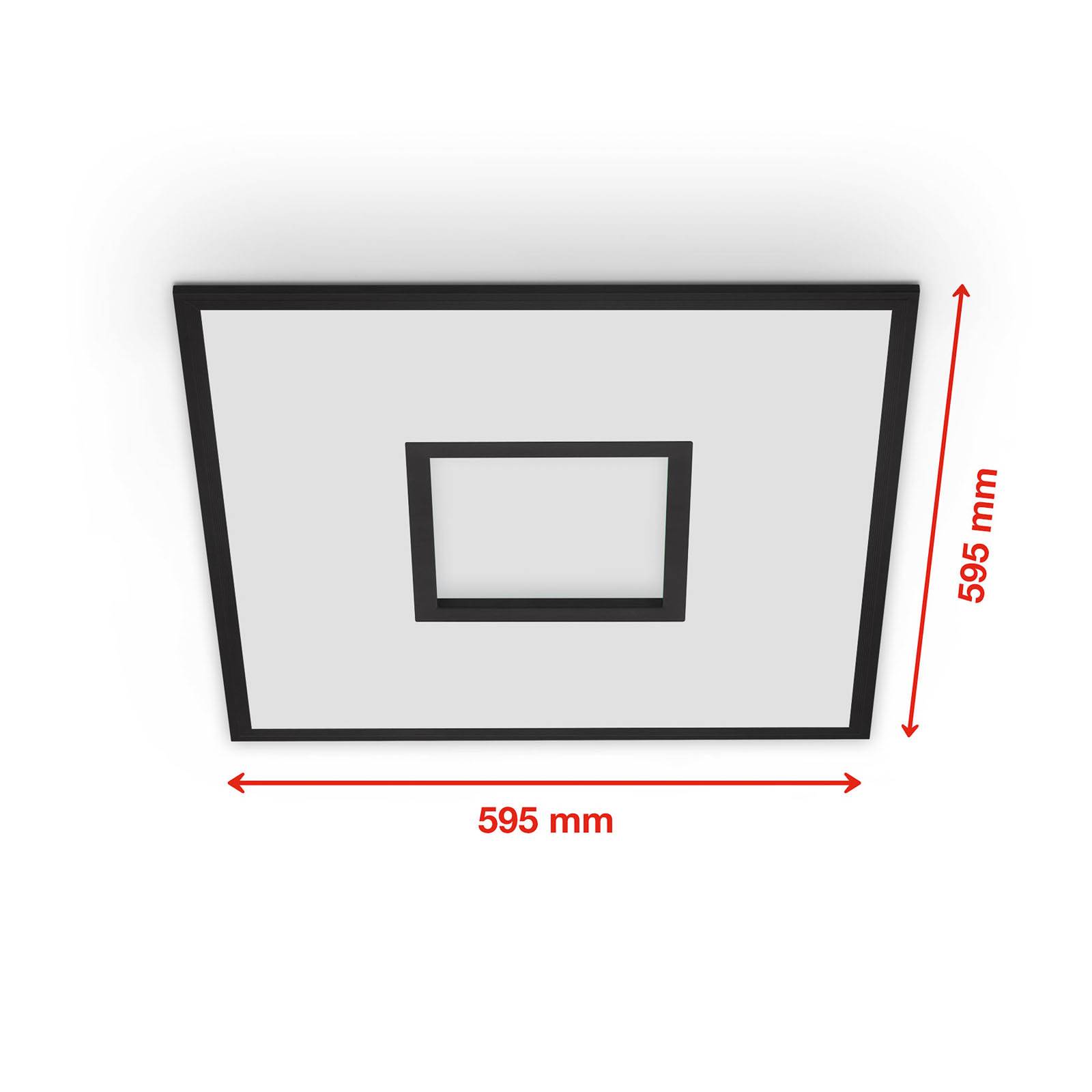 Centerback LED-panel CCT RGB 60×60 cm sort