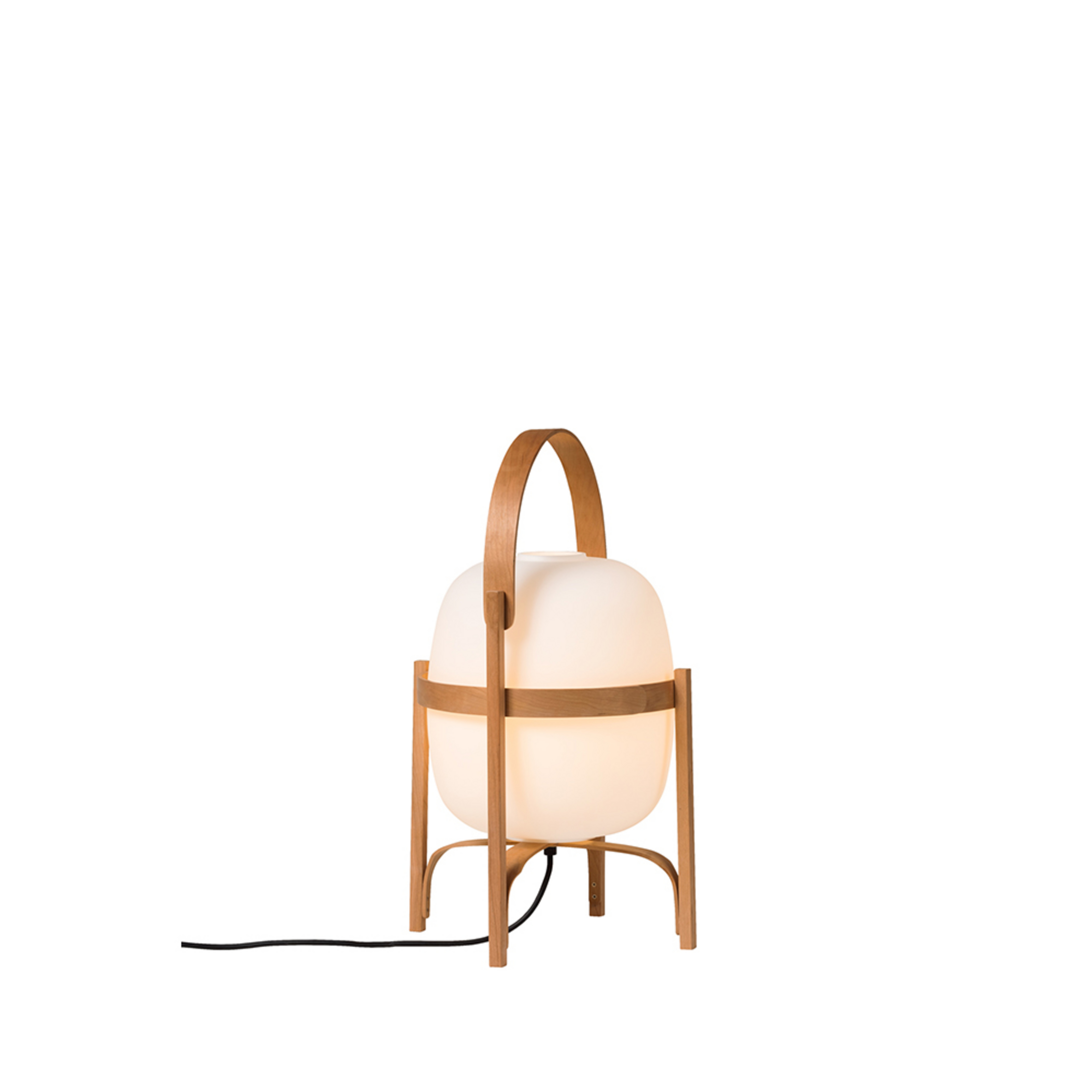 Cesta Tischleuchte Wood/White Opal Glass - Santa & Cole