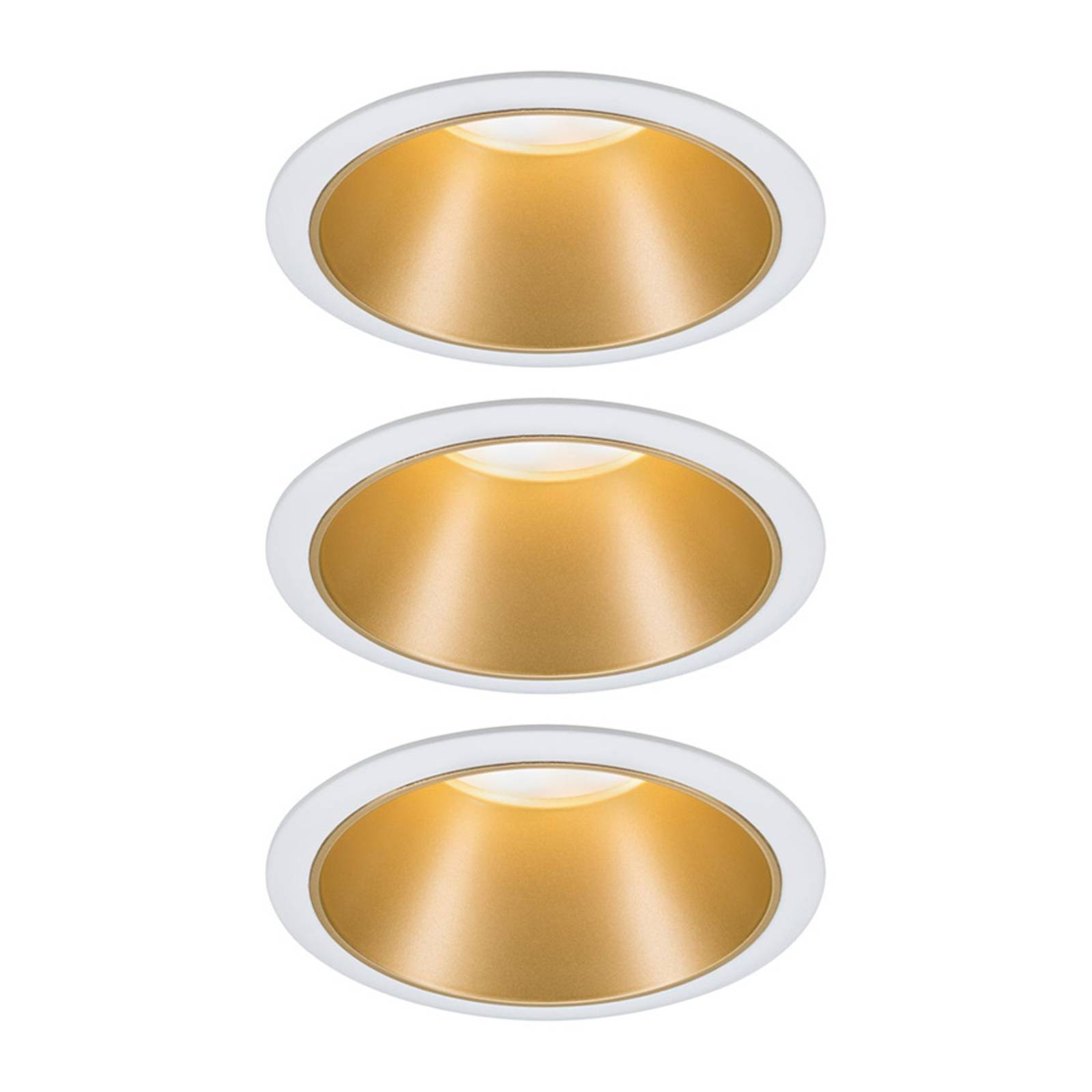 Paulmann Cole LED-Spotlight, gold-weiß, 3er-Set