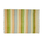 Loom Decke, grün/gelb gestreift, 140 x 200cm - HÜBSCH