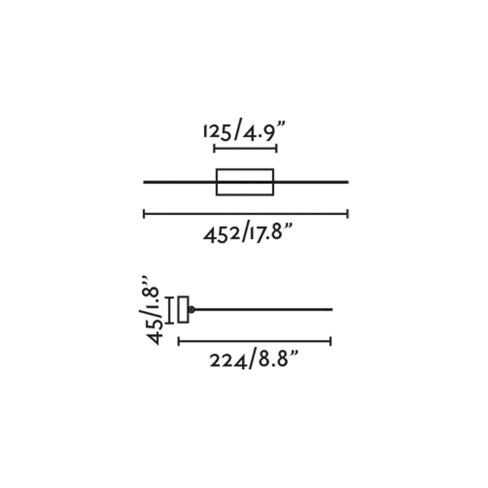 FARO BARCELONA Magritte 450 Aplică de perete LED negru aluminiu lățime 45 cm - Camera de zi / sufragerie - modern