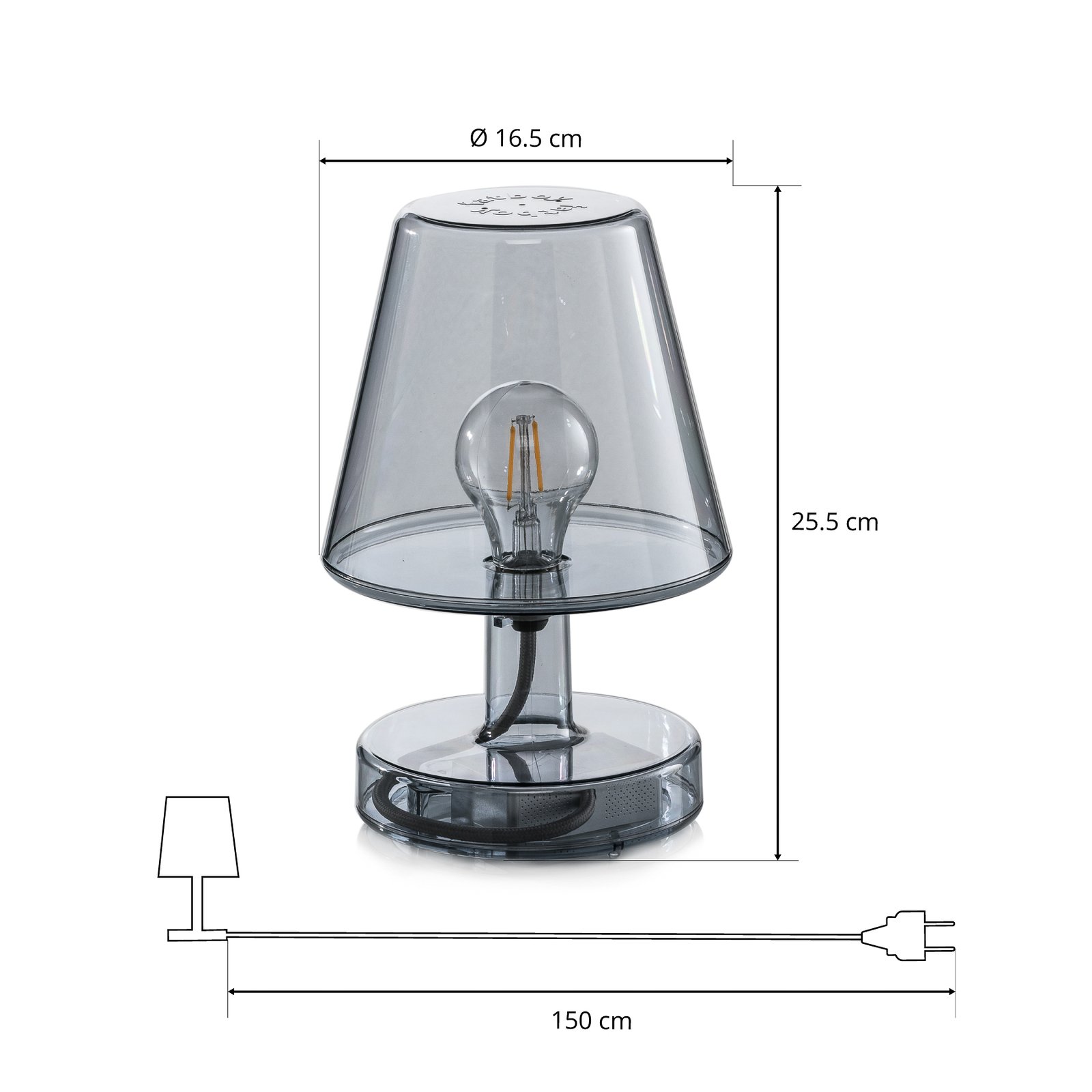 Fatboy Transloetje lampa stołowa LED, szara