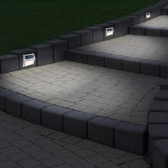 LED слънчева лампа за външна стена 5282104, неръждаема стомана, комплект от 4
