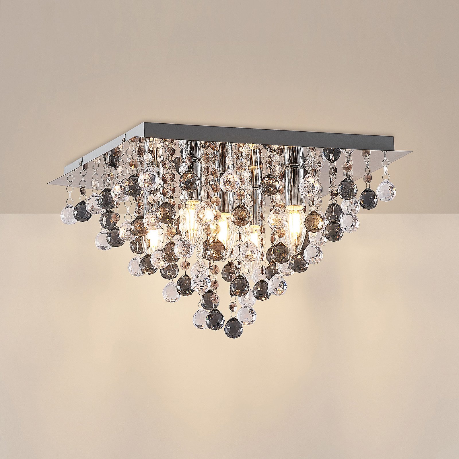 Lindby Maram ceiling lamp with acrylic shade, angular