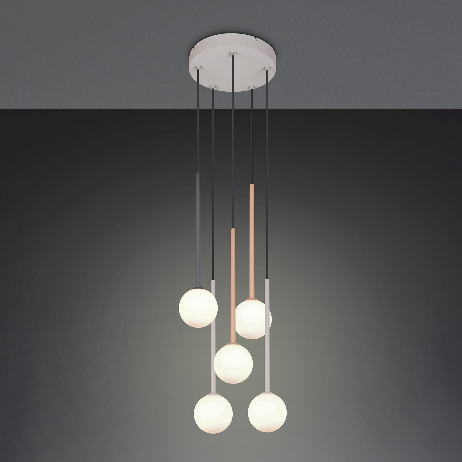 Trio Lighting Висяща лампа „Firano“, цветна, Ø 36 см, метал, с 5 крила.