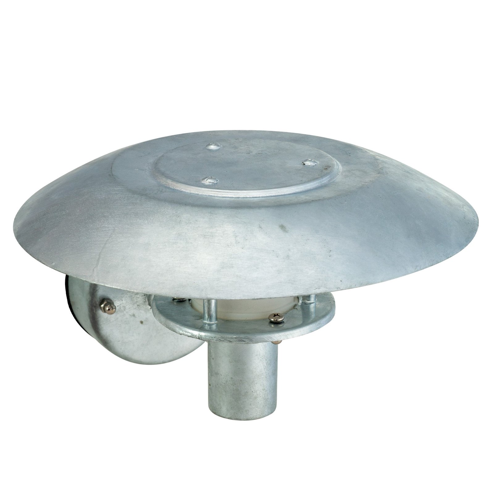 Dyberg Larsen outdoor wall lamp Randers, galvanised, Ø 25 cm