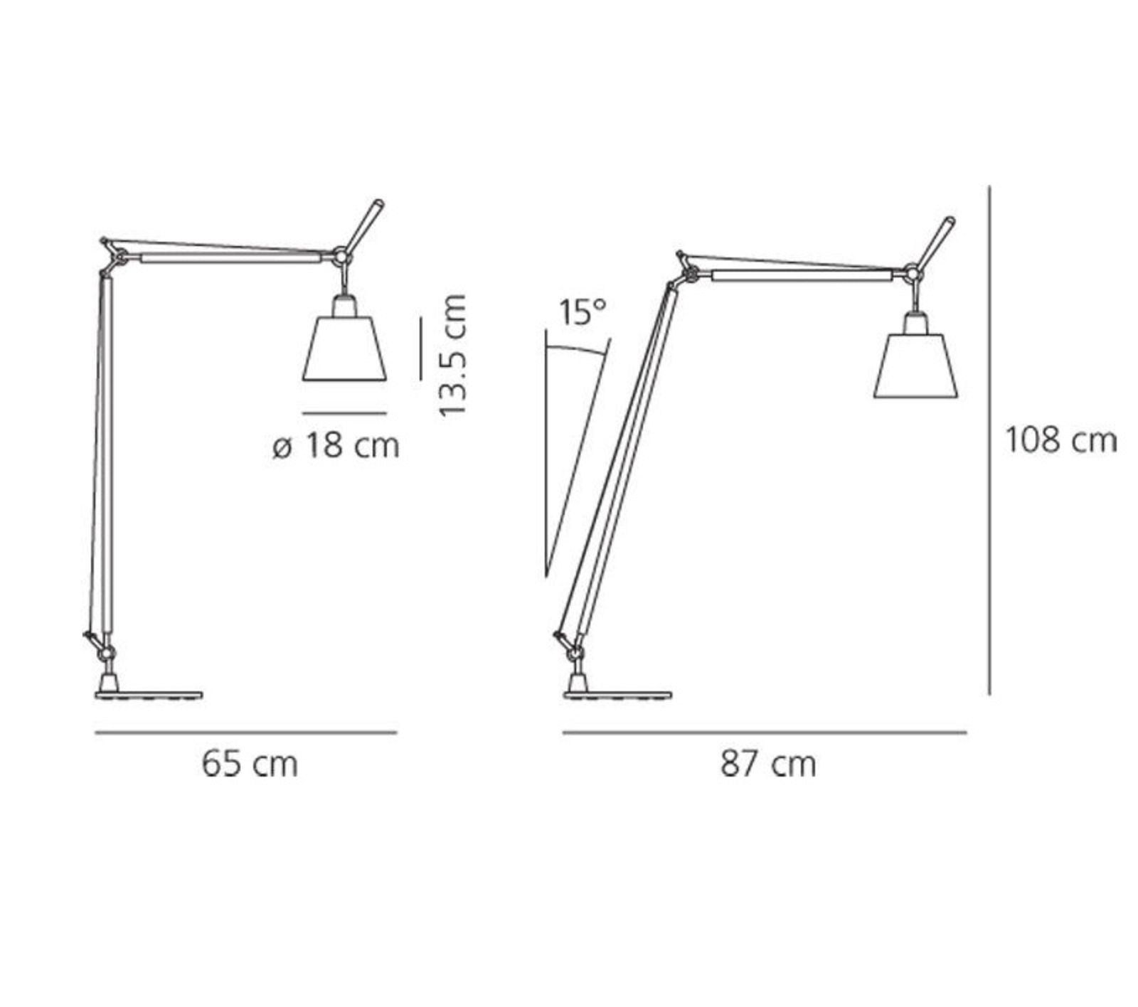 Tolomeo Basculante Lettura Lampadaire Parchemin - Artemide