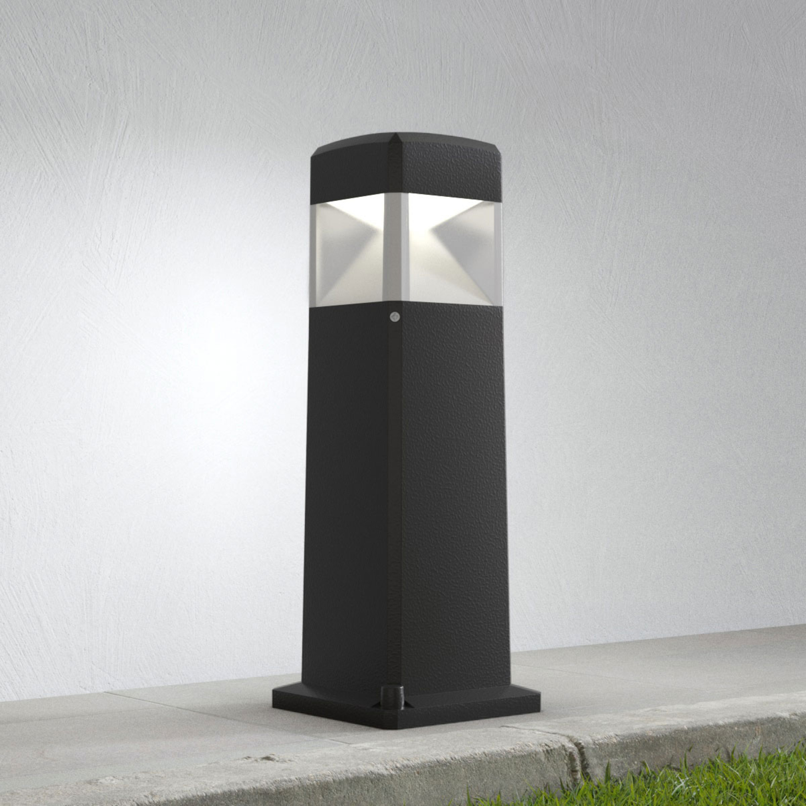 LED stĺpiková lampa Elisa 500 čierna, číra, 10 W