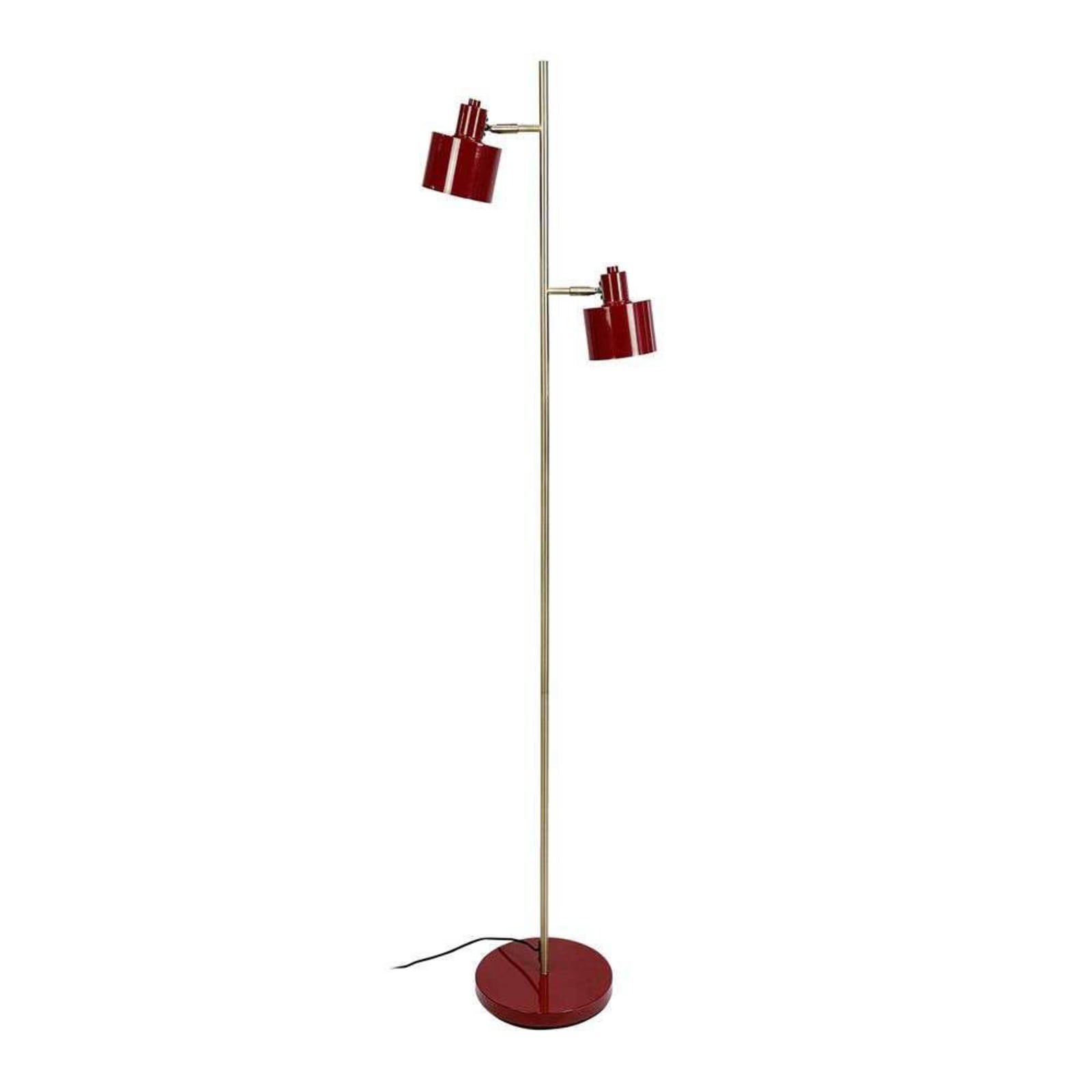 Candeeiro de pé Dyberg Larsen Ocean, vermelho escuro, 160 cm, 2 lâmpadas.