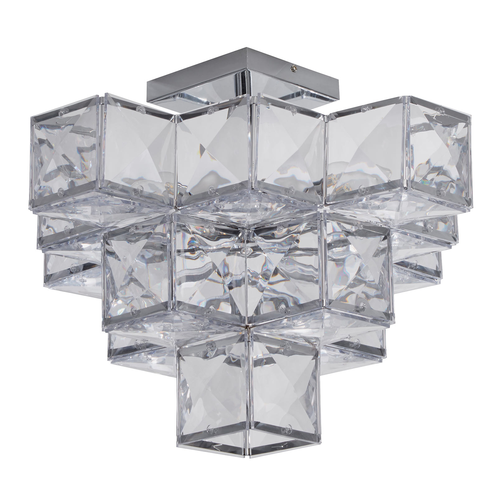 Plafonnier Glacier abat-jour acrylique transparent