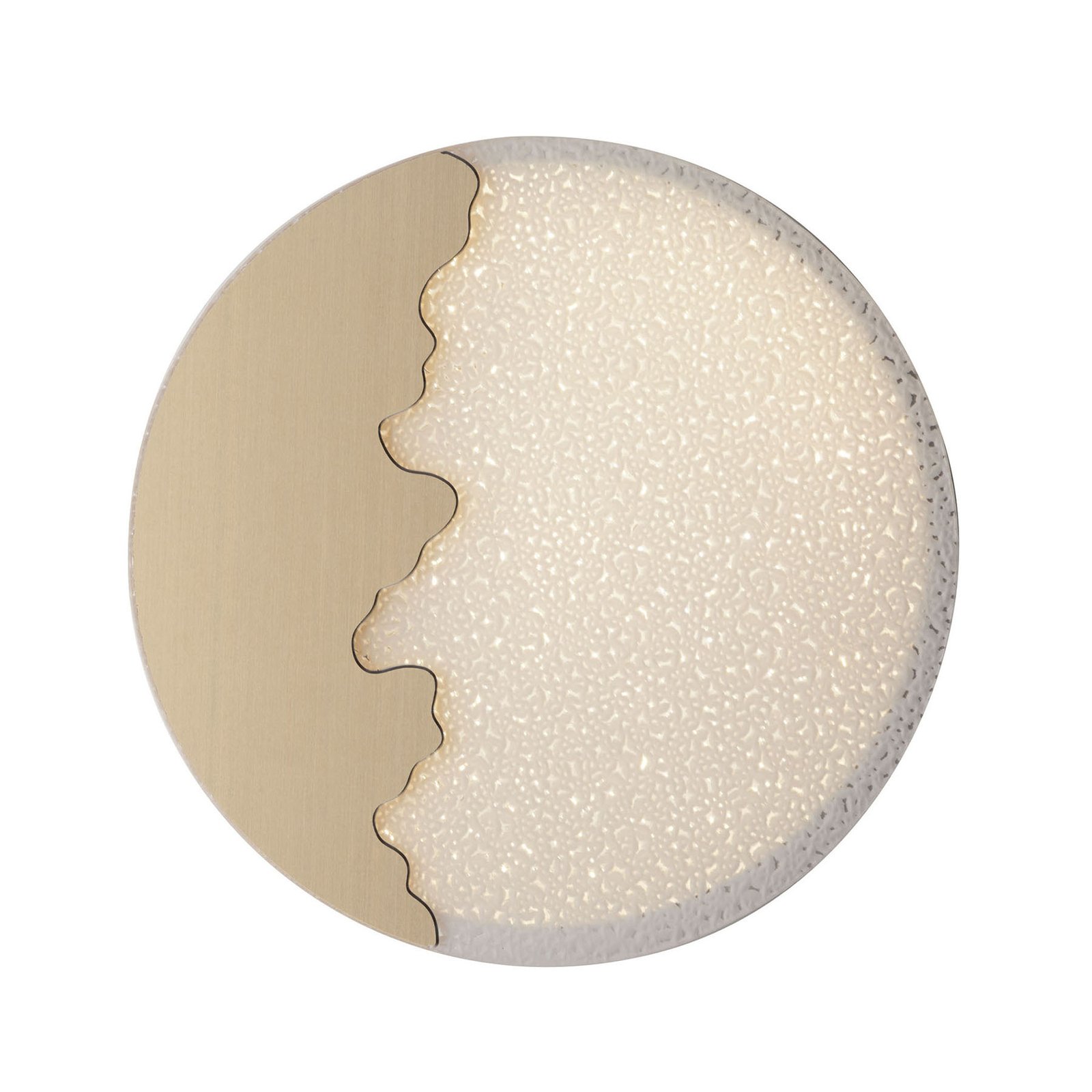 Chic LED wall lamp, round, gold/relief, Ø 25 cm