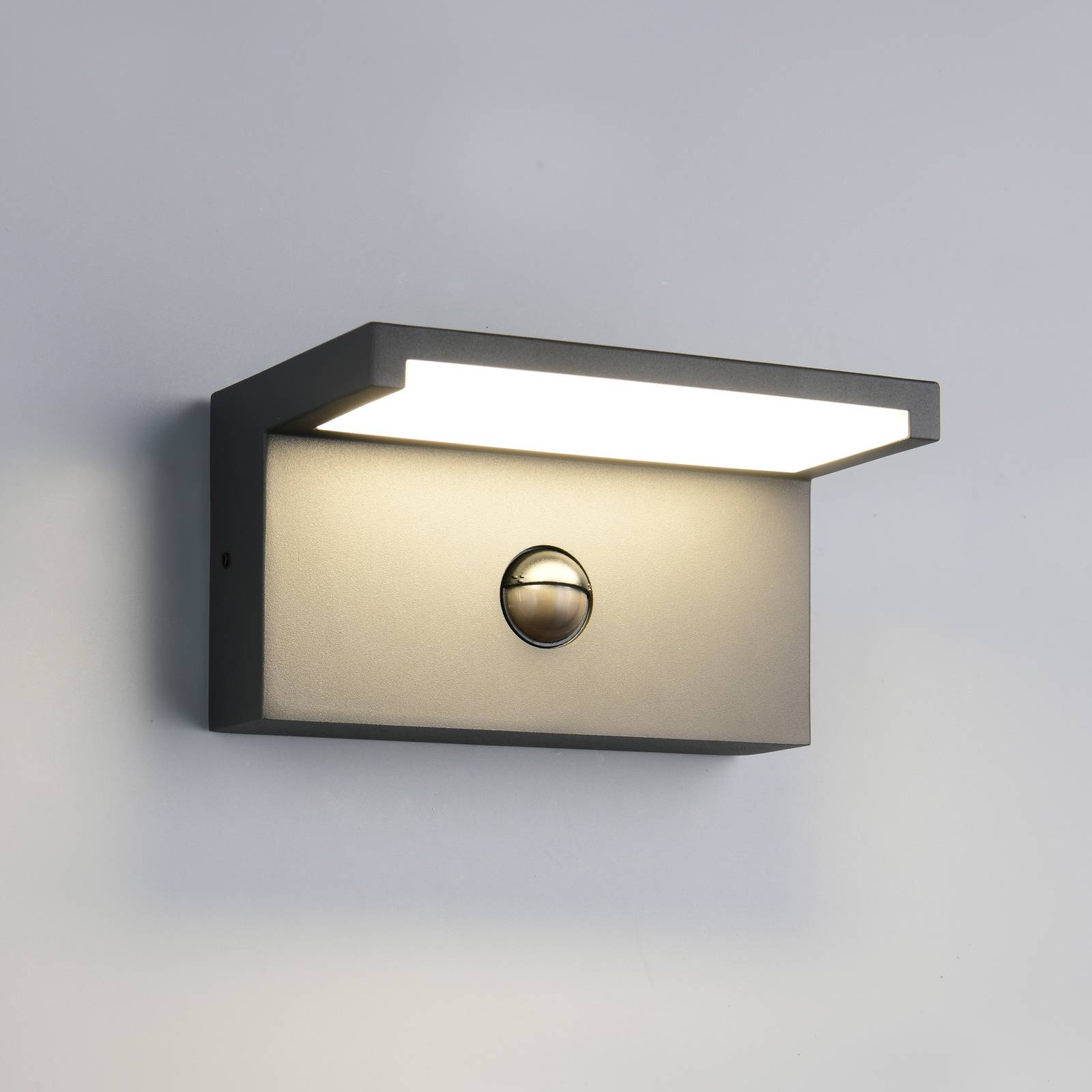 Trio Lighting LED buiten wandlamp Ravi, antraciet Breedte 18 cm Sensor, IP54