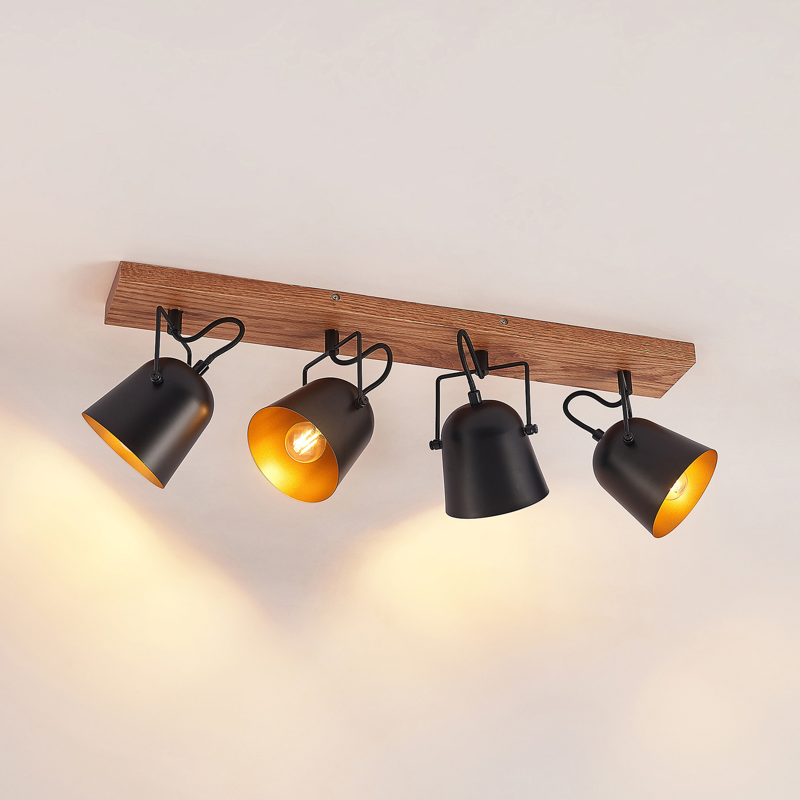 Lindby Adalin taklampe, 4 lyskilder, svart