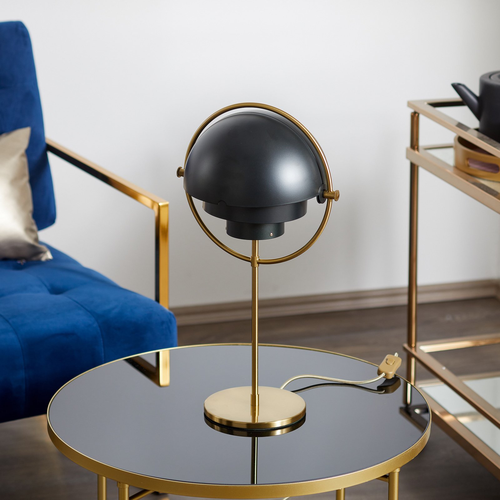 GUBI Multi-Lite table lamp, height 50 cm, brass/black