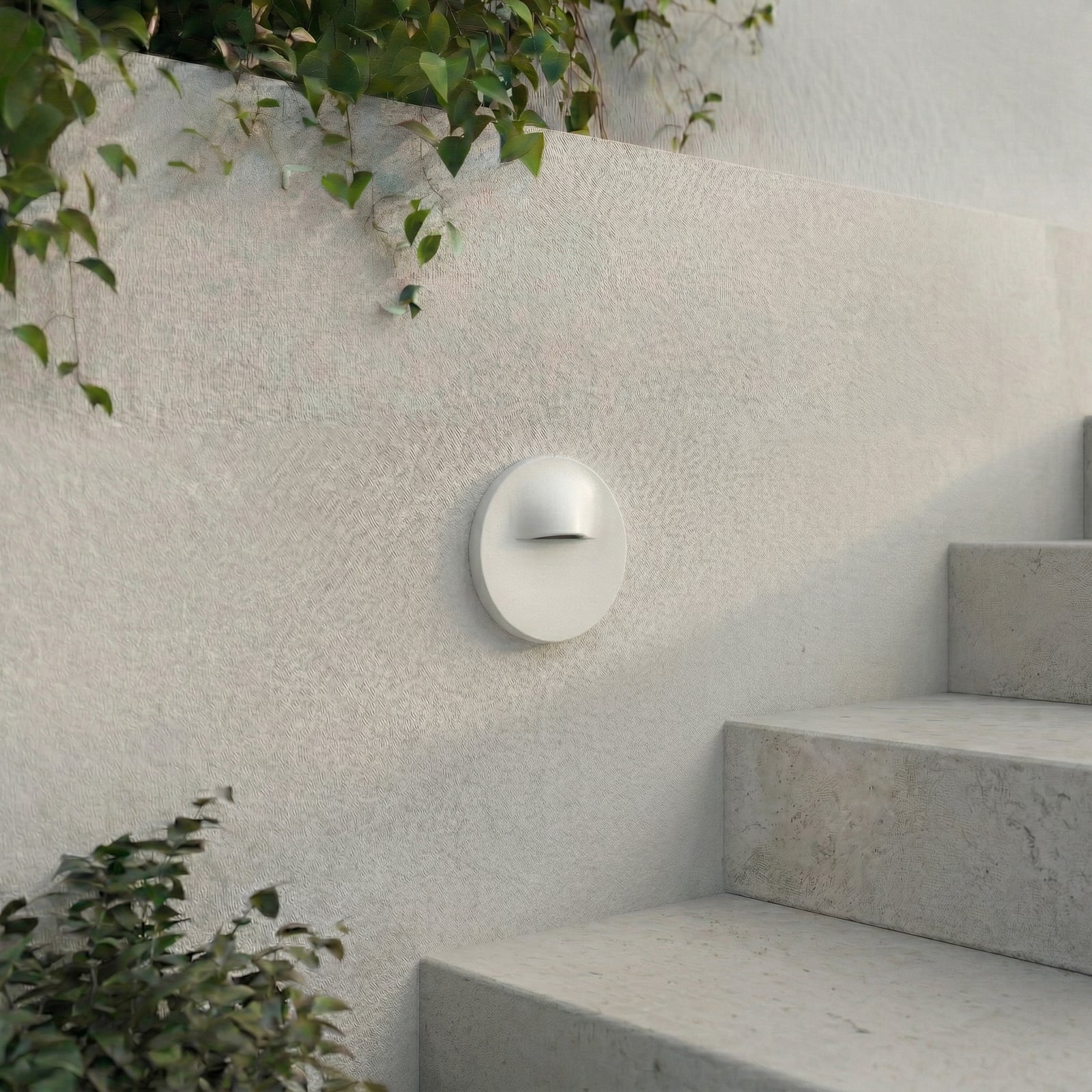 Alune LED nástenné svietidlo, okrúhle, biele, IP65, Ø 8 cm - Lindby