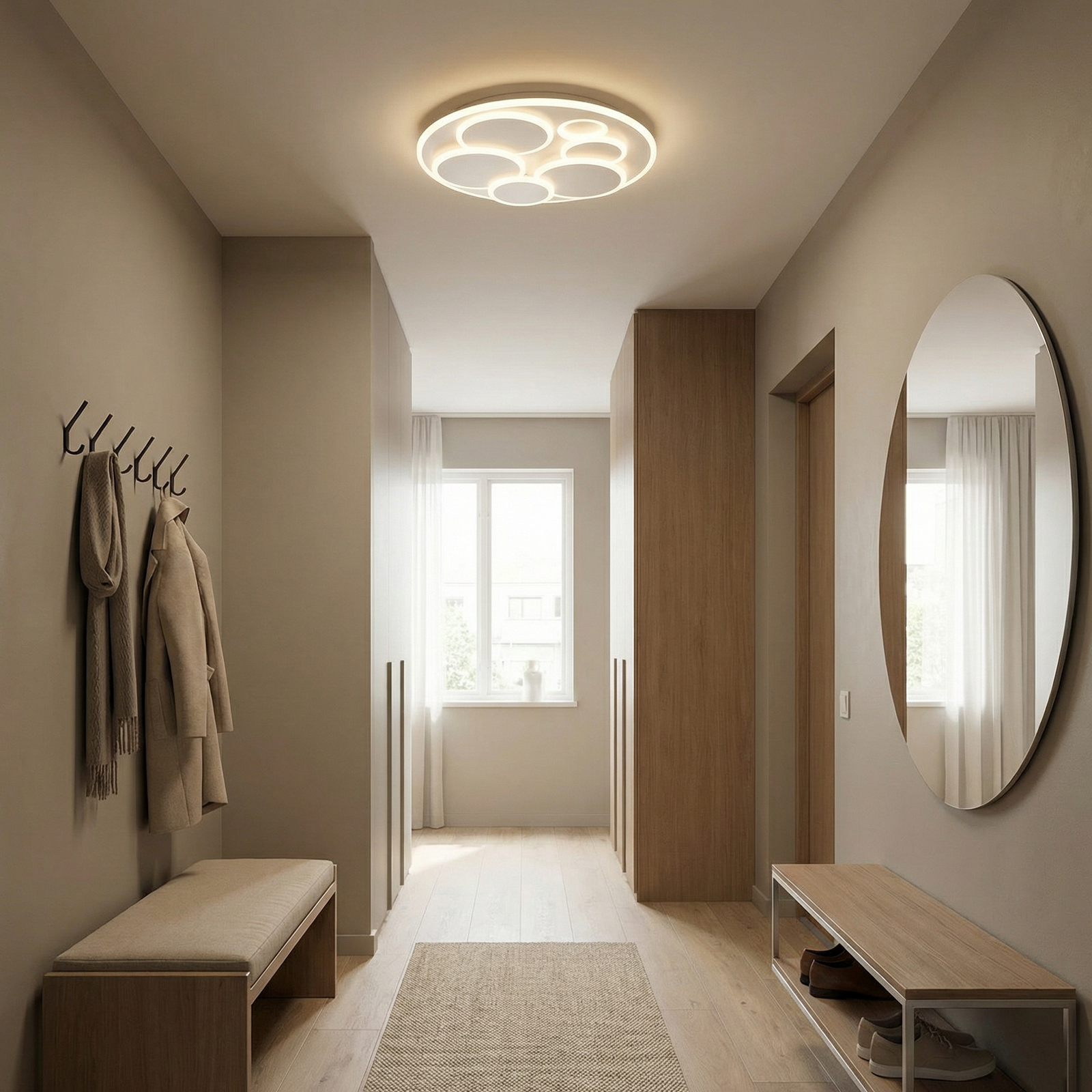 LED-Deckenlampe Dots, weiß, Ø 50 cm, Metall/Acryl, CCT LED-Deckenlampe Dots, weiß, Ø 50 cm, Metall/Acryl, CCT