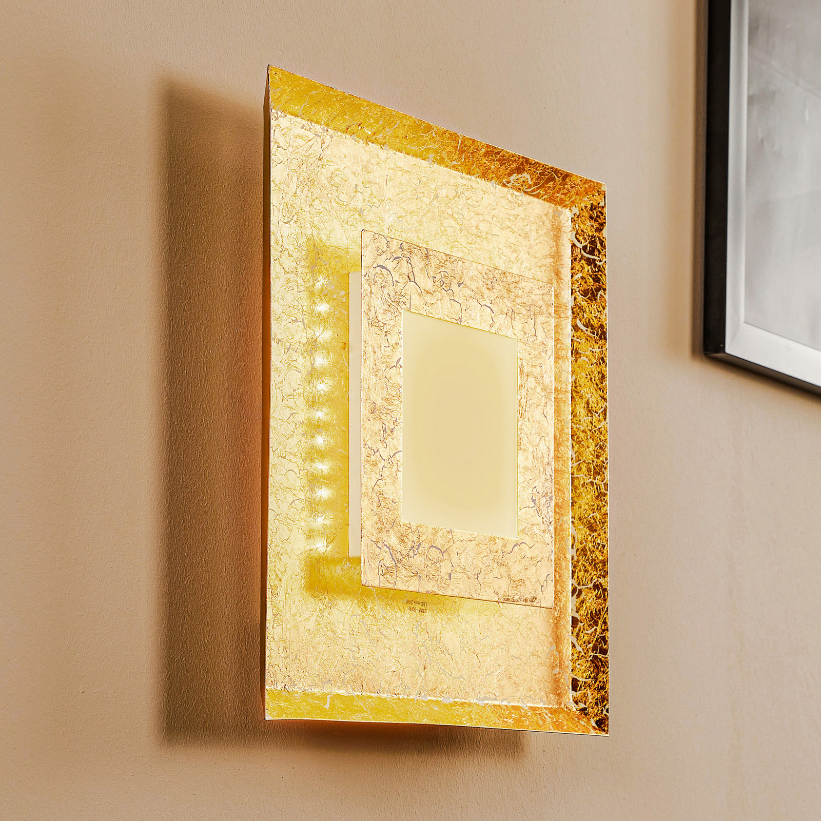 LED-Wandleuchte Window gold