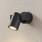 Lucande Kavuna outdoor wall spotlight, round, anthracite, IP54