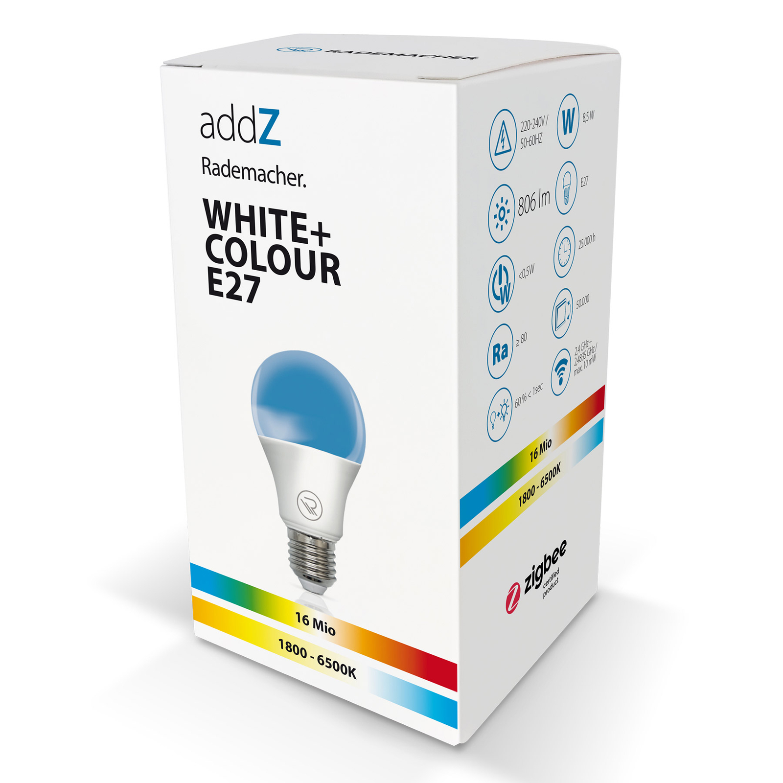 Colour E14 Zigbee 3.0 dimmerabile 1800-6500 K, 4,8 W 8437 RADEMACHER addZ White ad esempio tramite HomePilot Lampadina LED RGBW 16 milioni di colori 