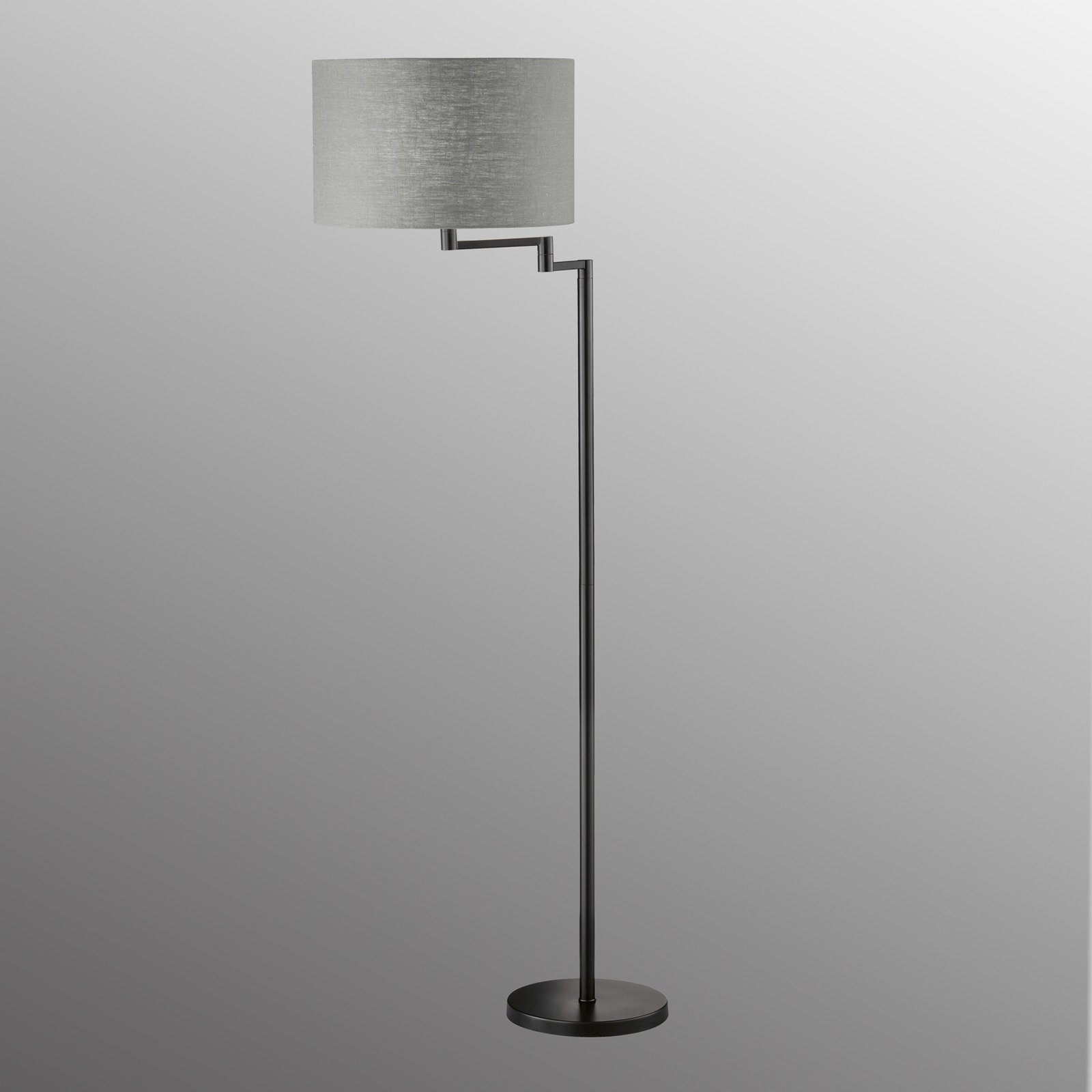 Rota floor lamp with grey linen lampshade