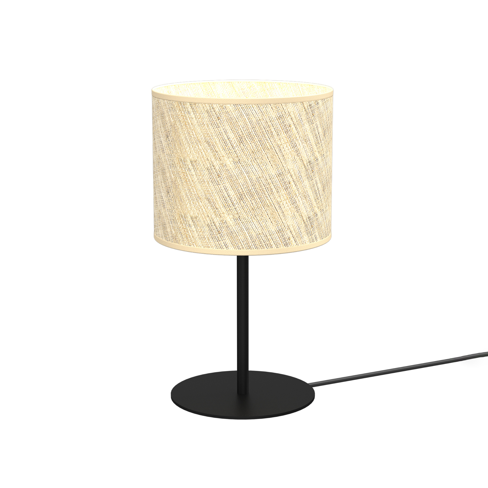 Lampa stołowa Jovin z kloszem rattanowym, 34cm