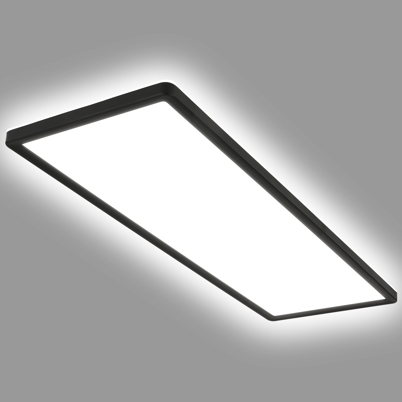 Pinta-asennettava LED-paneeli Slim 58x20cm on/off 4,000K musta
