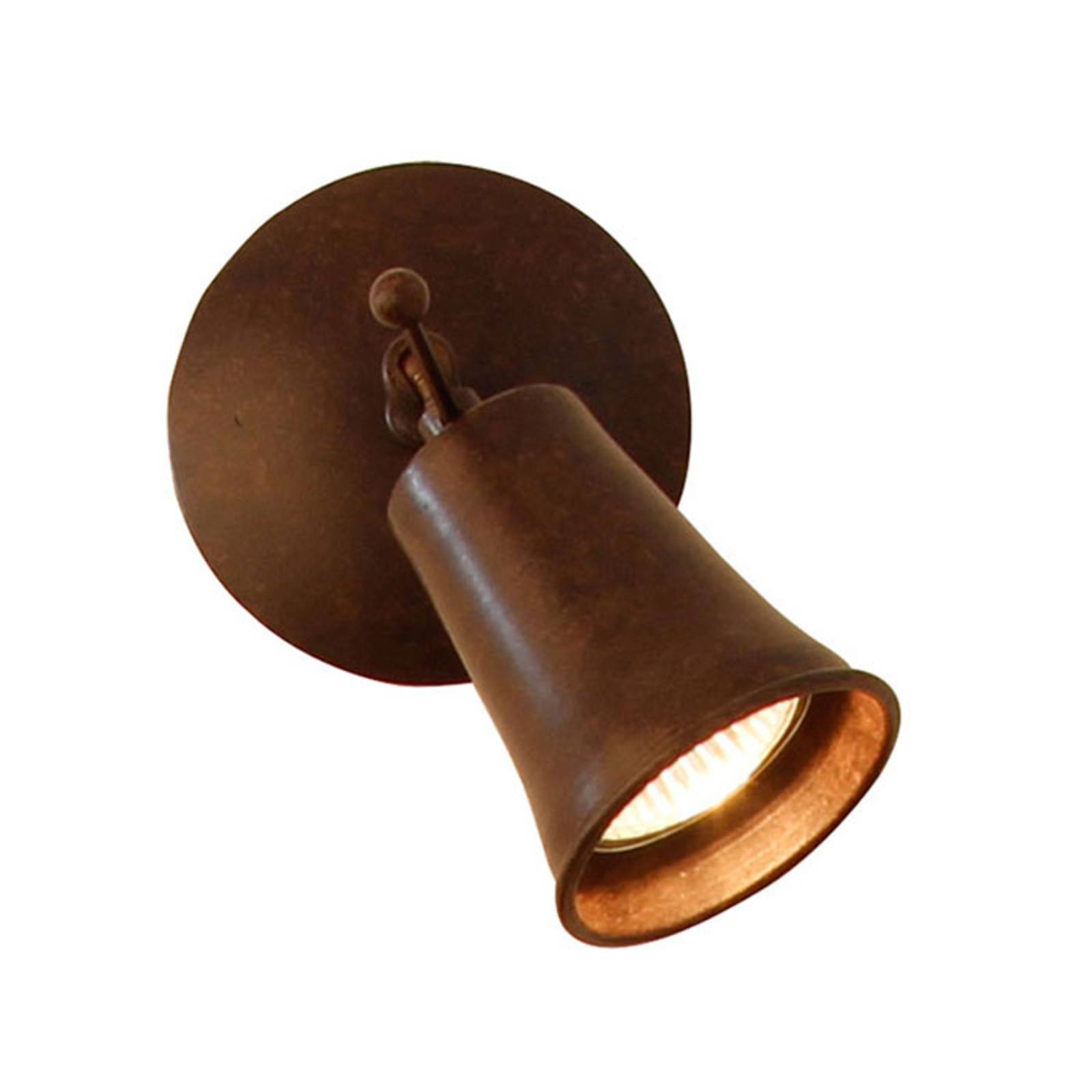 Menzel Pusta wall spotlight one-bulb, brown black - Living / Dining Room - dimmable - Country House / Rustic
