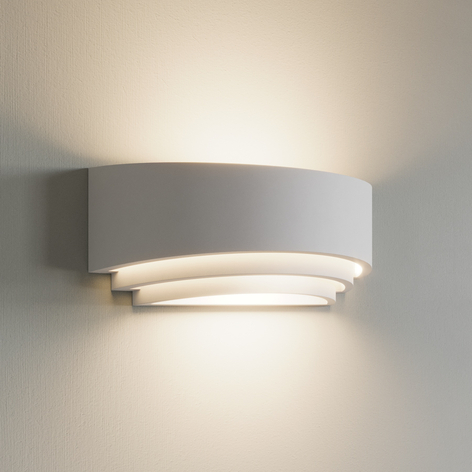Lucien plaster wall light, three-level, white