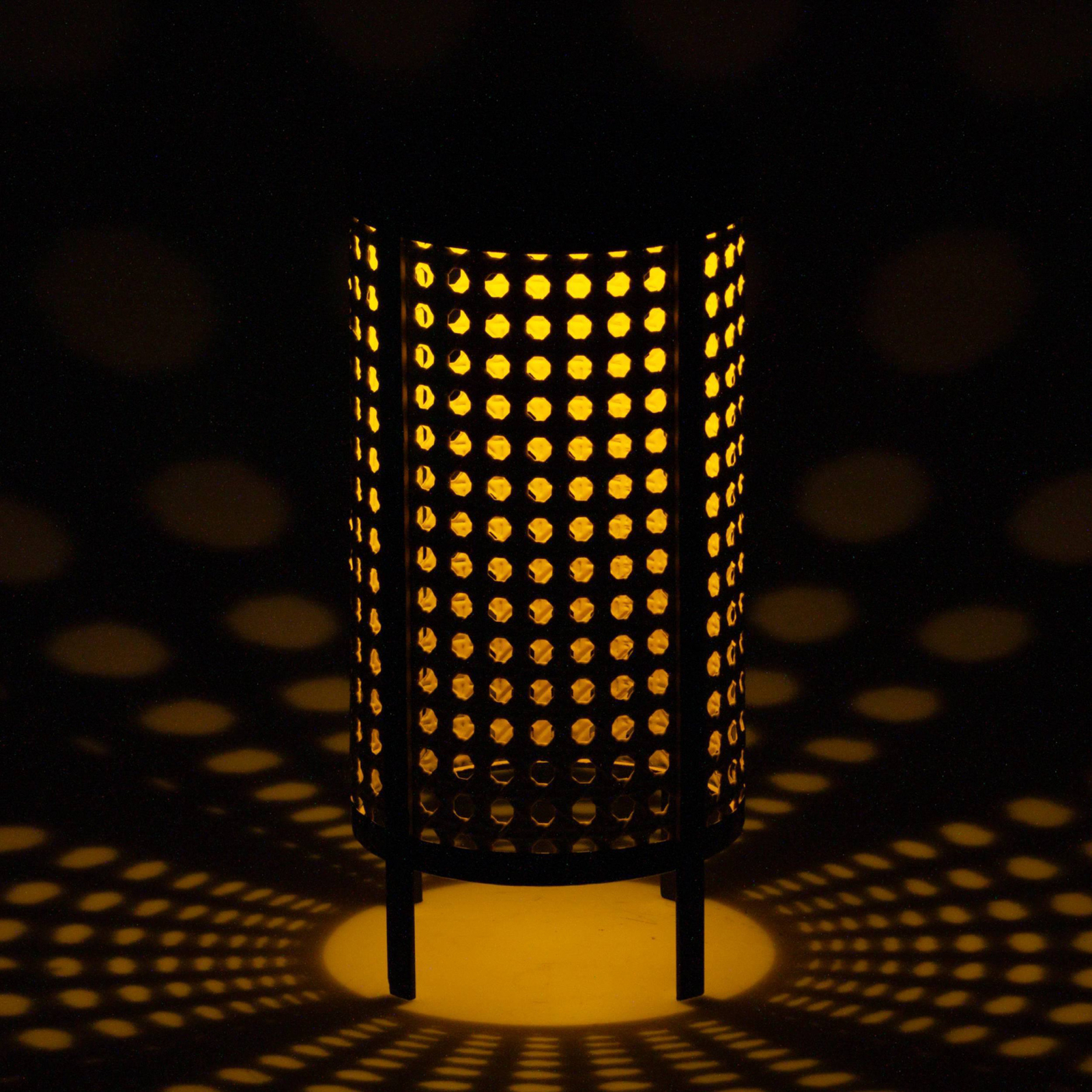 Lampă de masă solară LED 48929, înălțime 26 cm, negru/bej