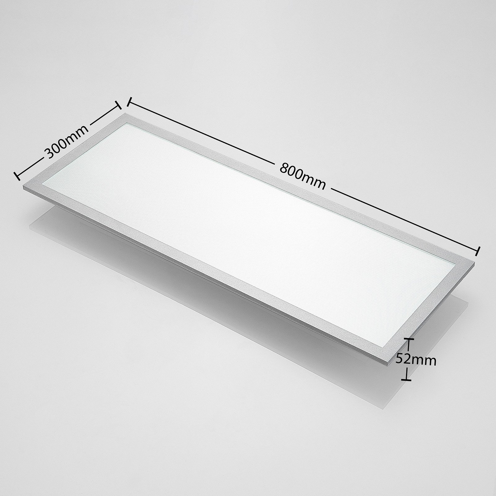 Prios LED panel Gelora, 80 cm, 4,000 K, silver, aluminium